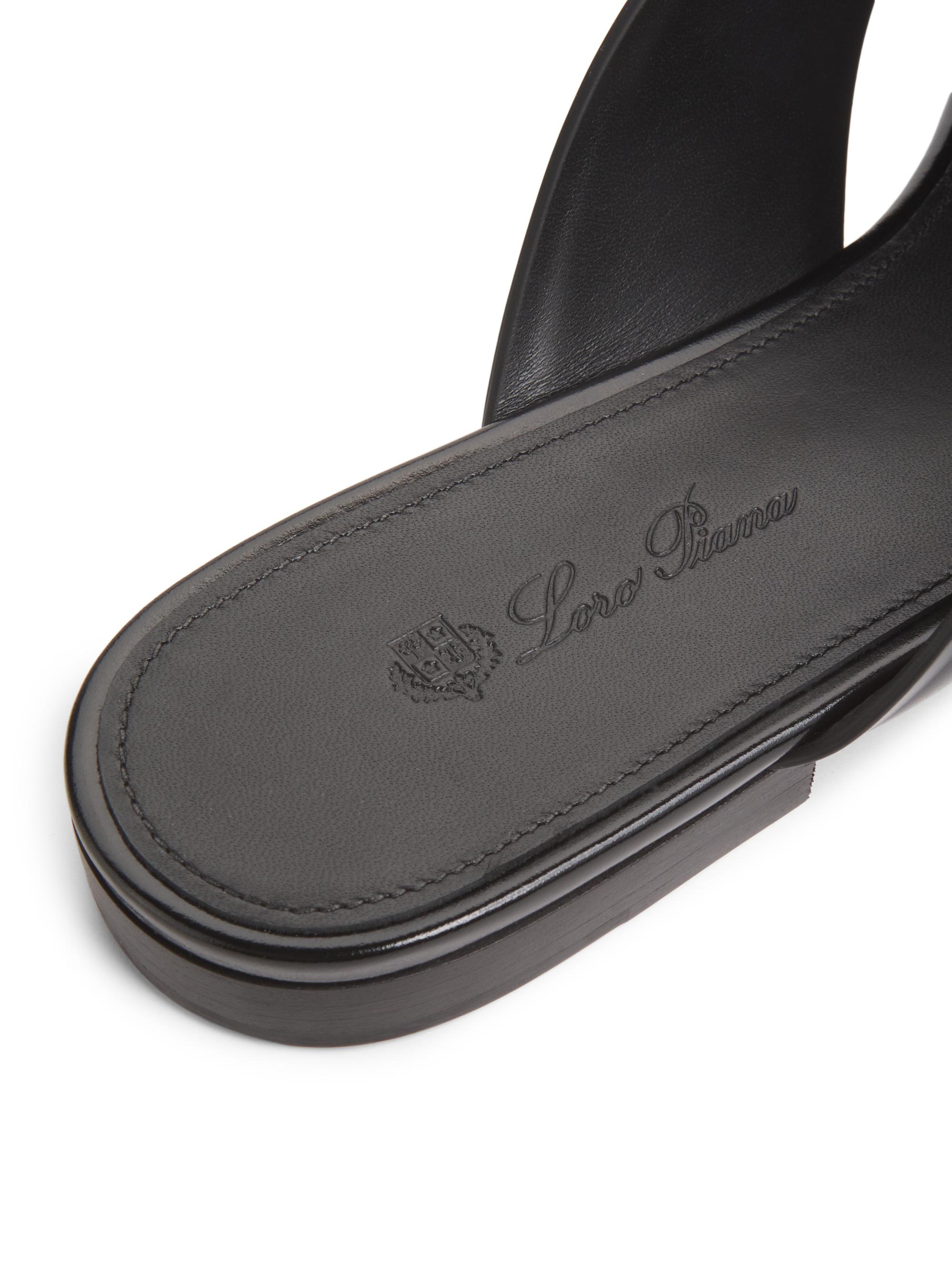 Loro Piana Vera Leather Mule Sandals | Saks Fifth Avenue