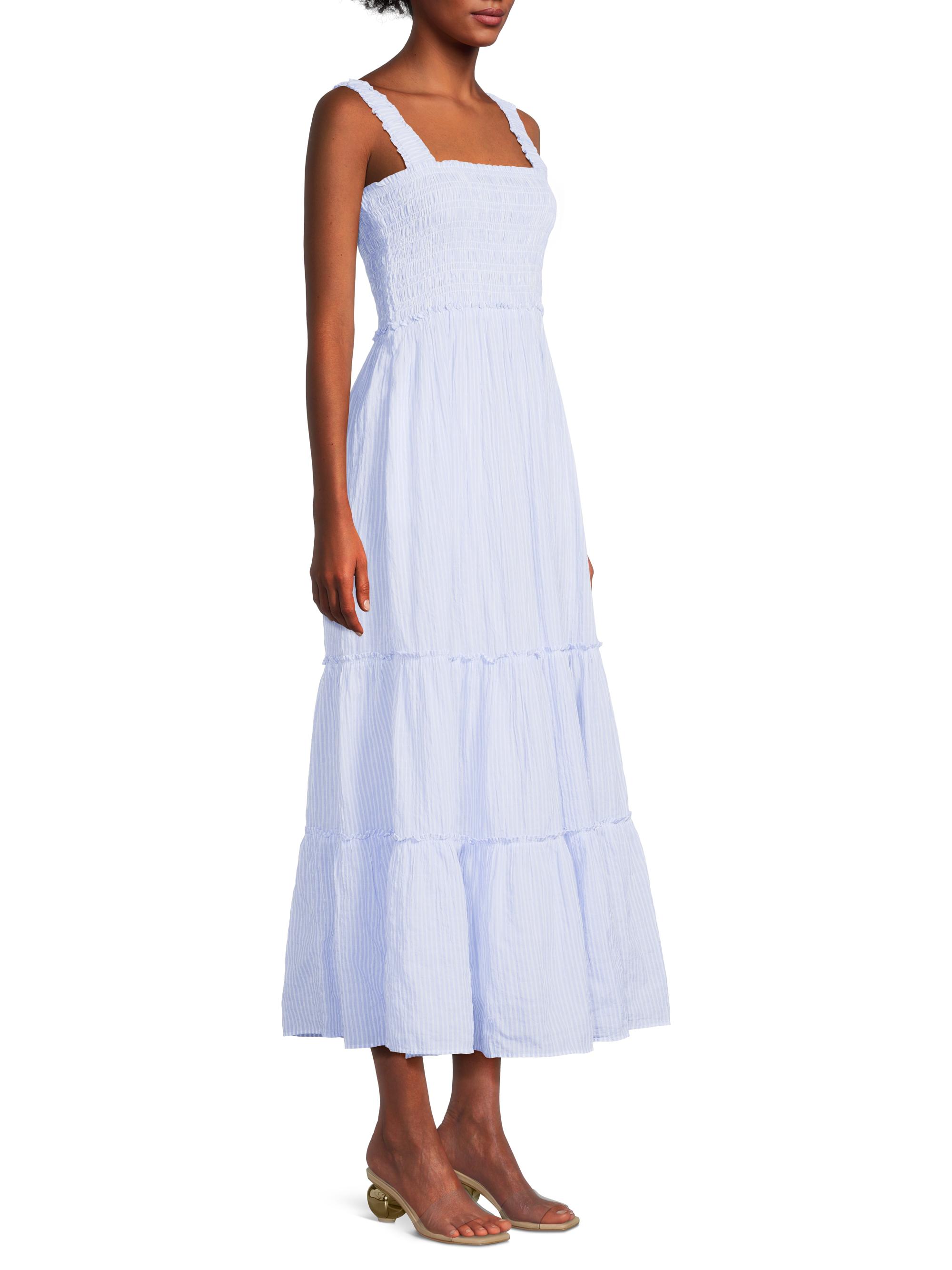 chinese dress ladies Giselle All-Over Check Print Smocked Maxi Dress main image 0