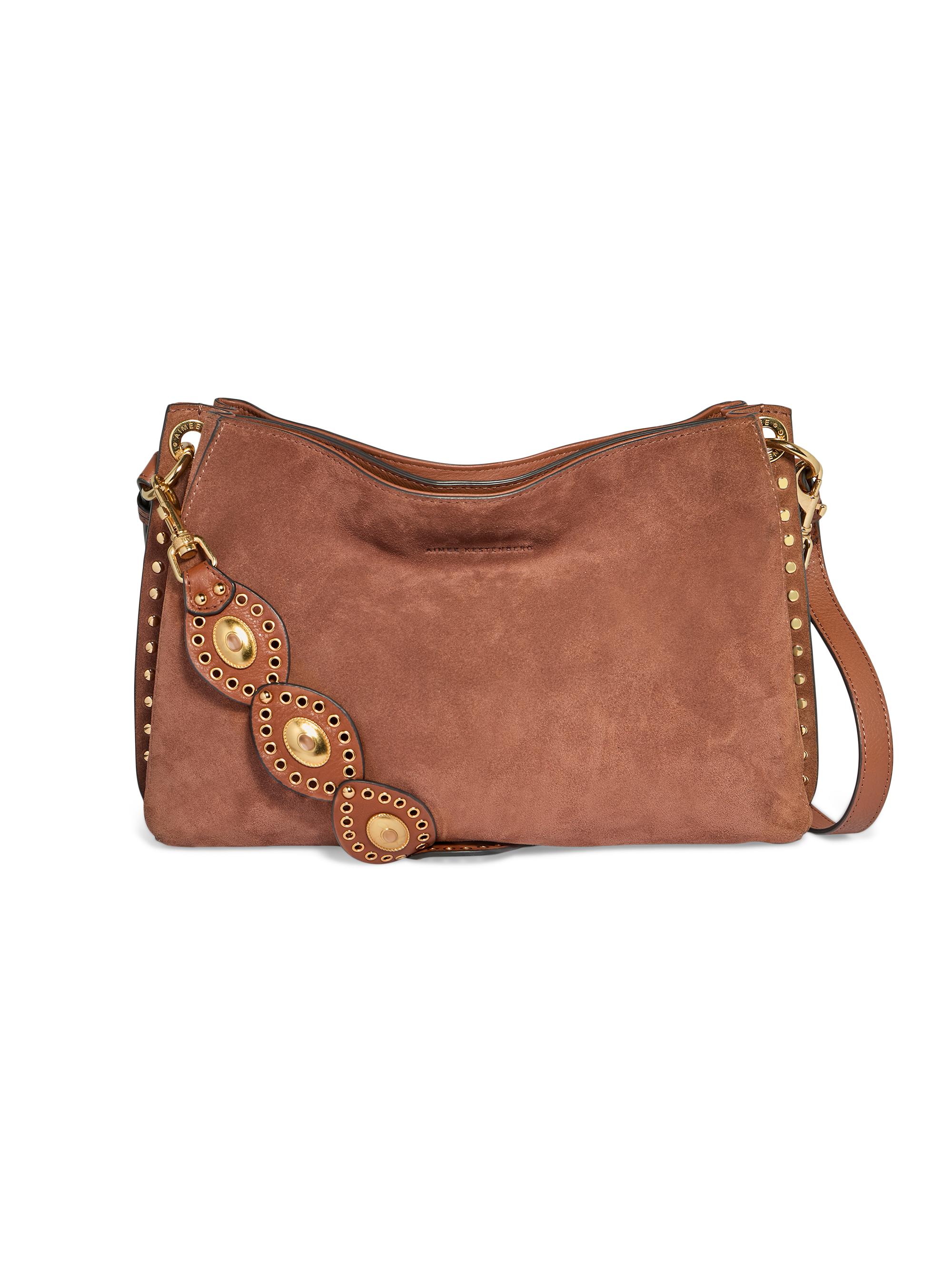 Aimee Kestenberg Women's Roma Suede Double Entry Shoulder Bag - Nutshell