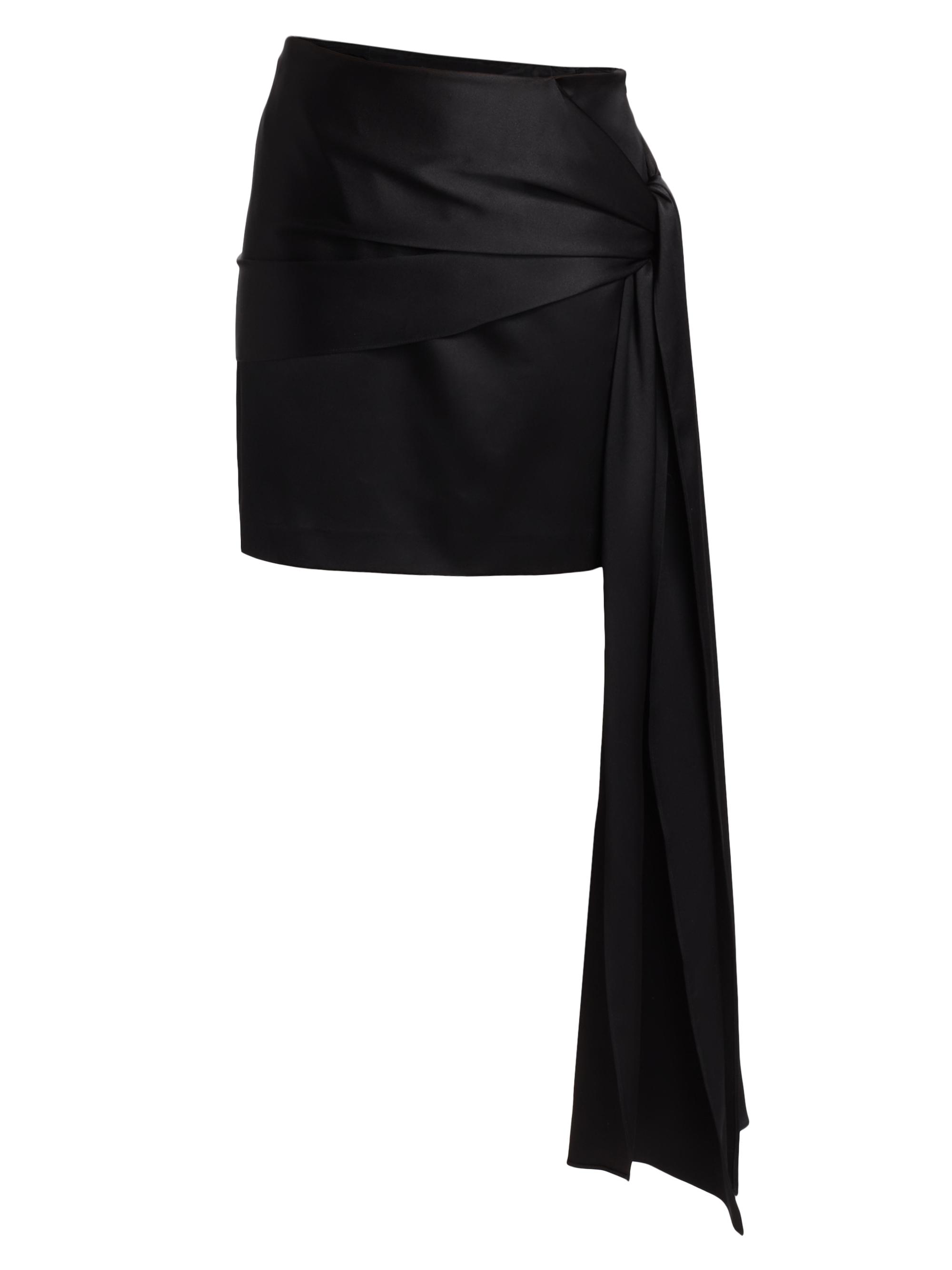 Heirlome Women's Mila Draped Silk Miniskirt - Black