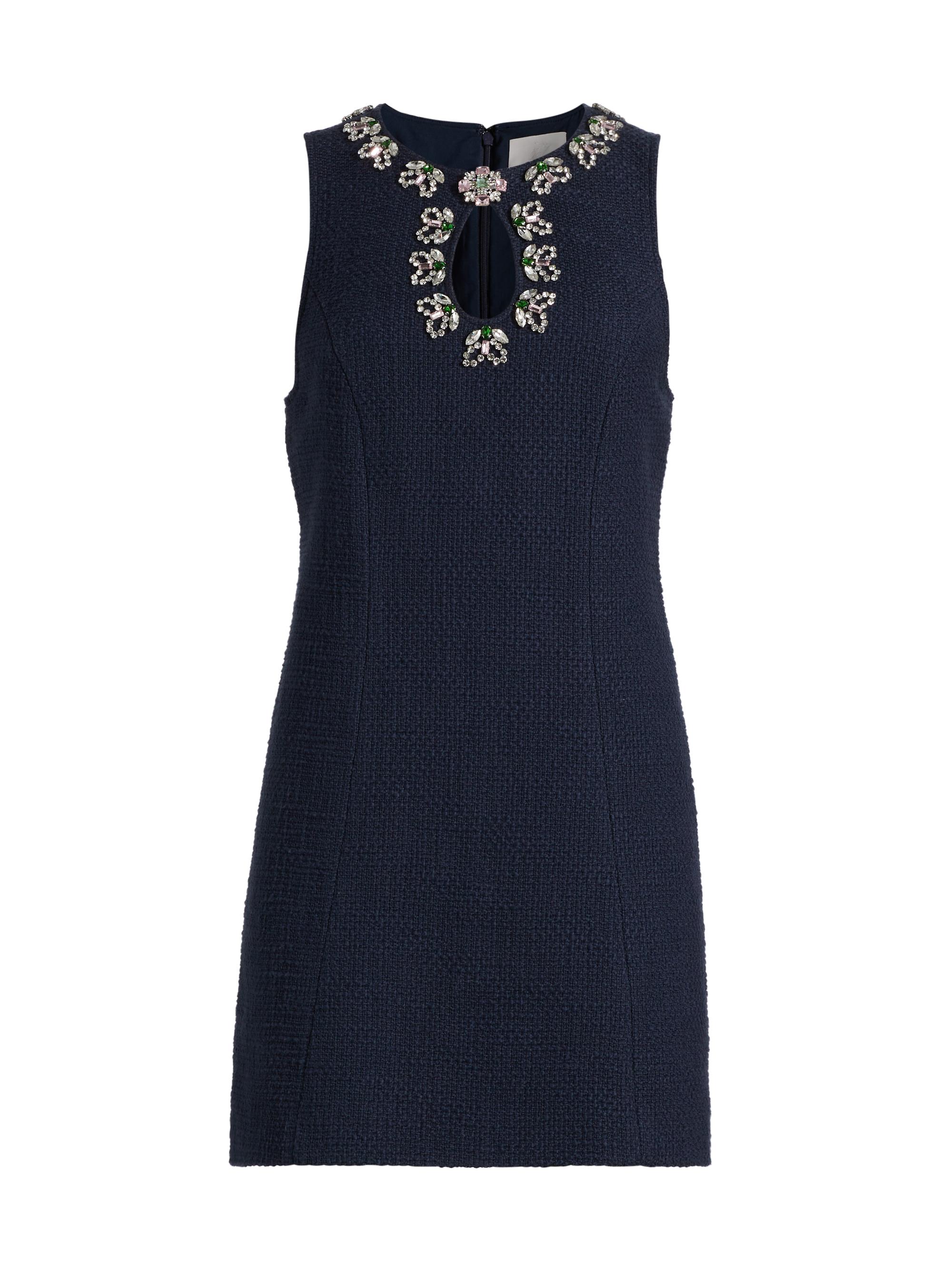 Cinq à Sept Women's Franchelle Embellished Keyhole Minidress - Navy