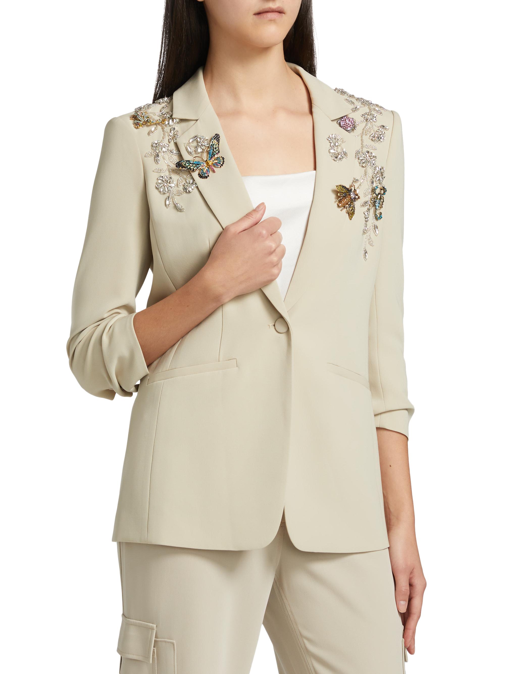 Cinq à Sept Diamond Vines Khloe Beaded Blazer Saks Fifth Avenue