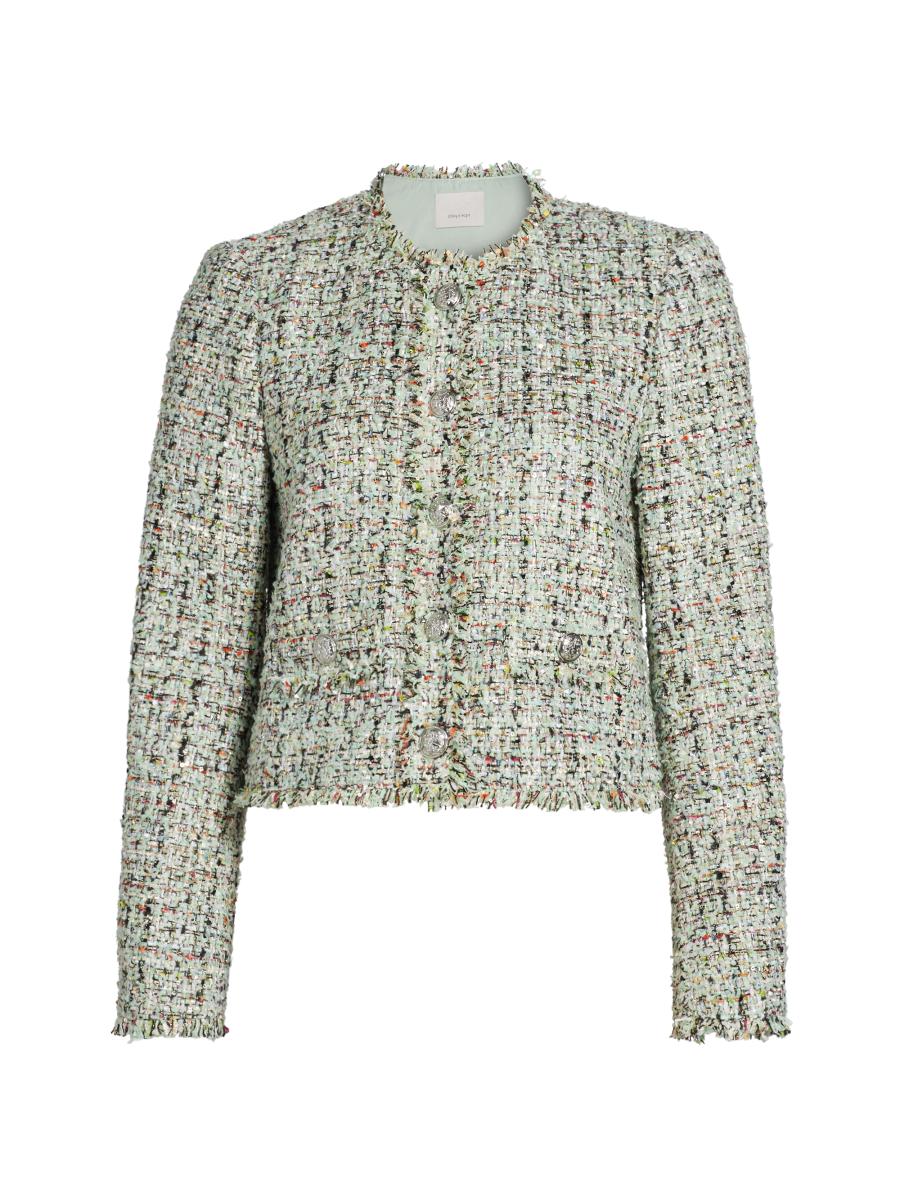 ánuans - L&#39;AUBE BLANC Mix tweed No collar jacket ánuans - L'AUBE BLANC Mix tweed No collar jacketの通販 by