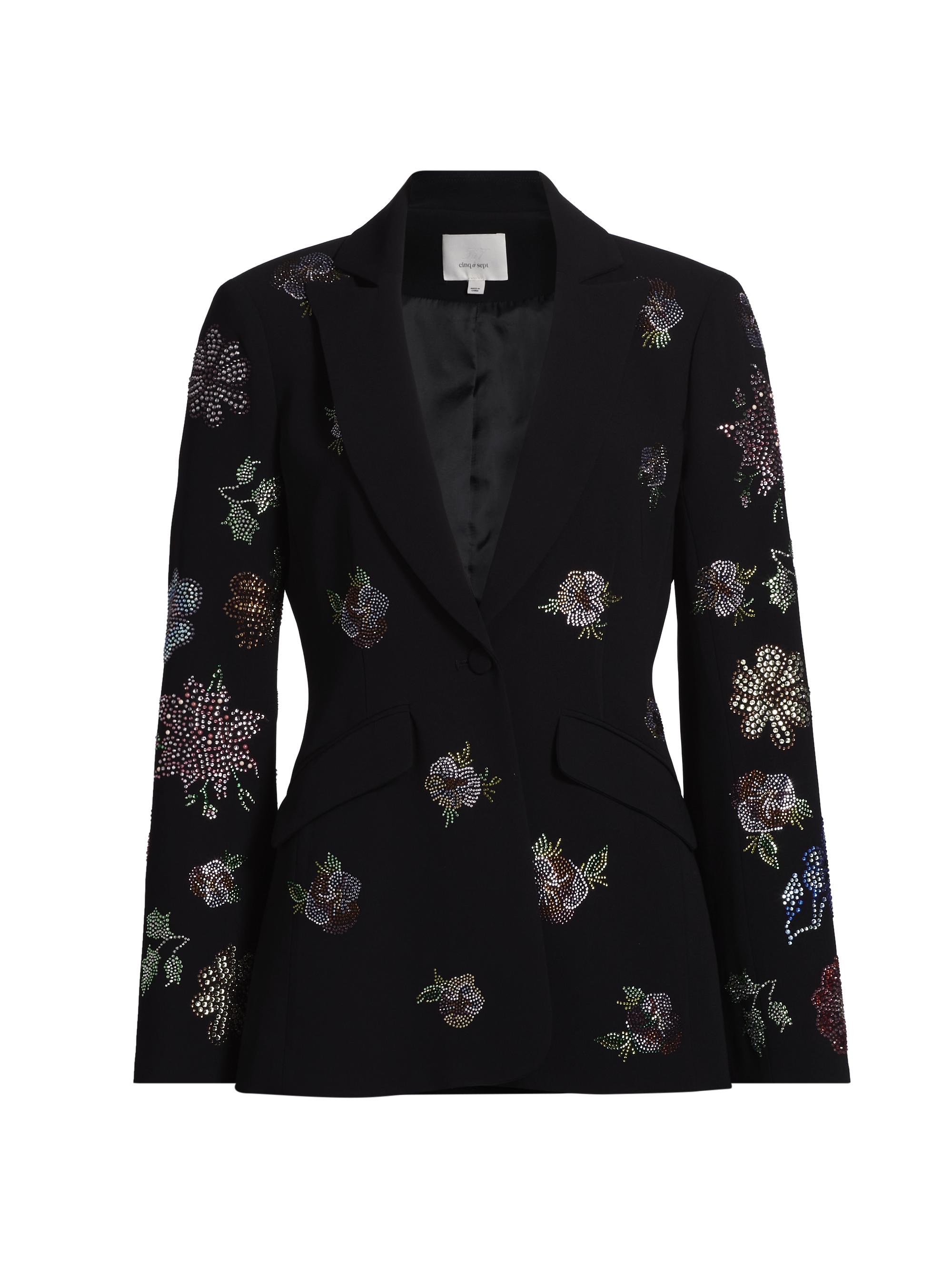 CINQ A SEPT Women's Cheyenne Pansy Garden Blazer - Black Multi
