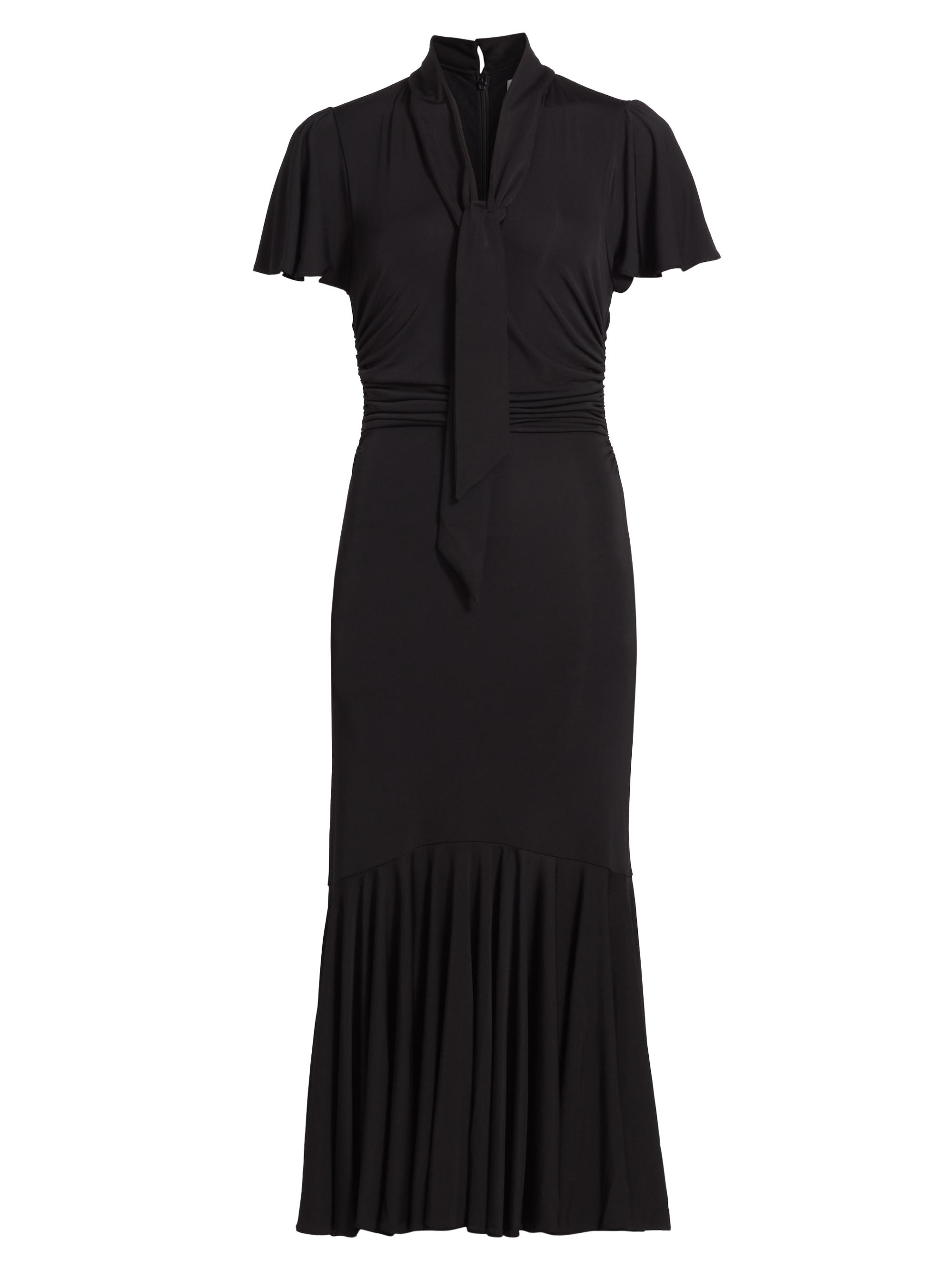 CINQ A SEPT Women's Hertha Tie-Neck Midi-Dress - Black