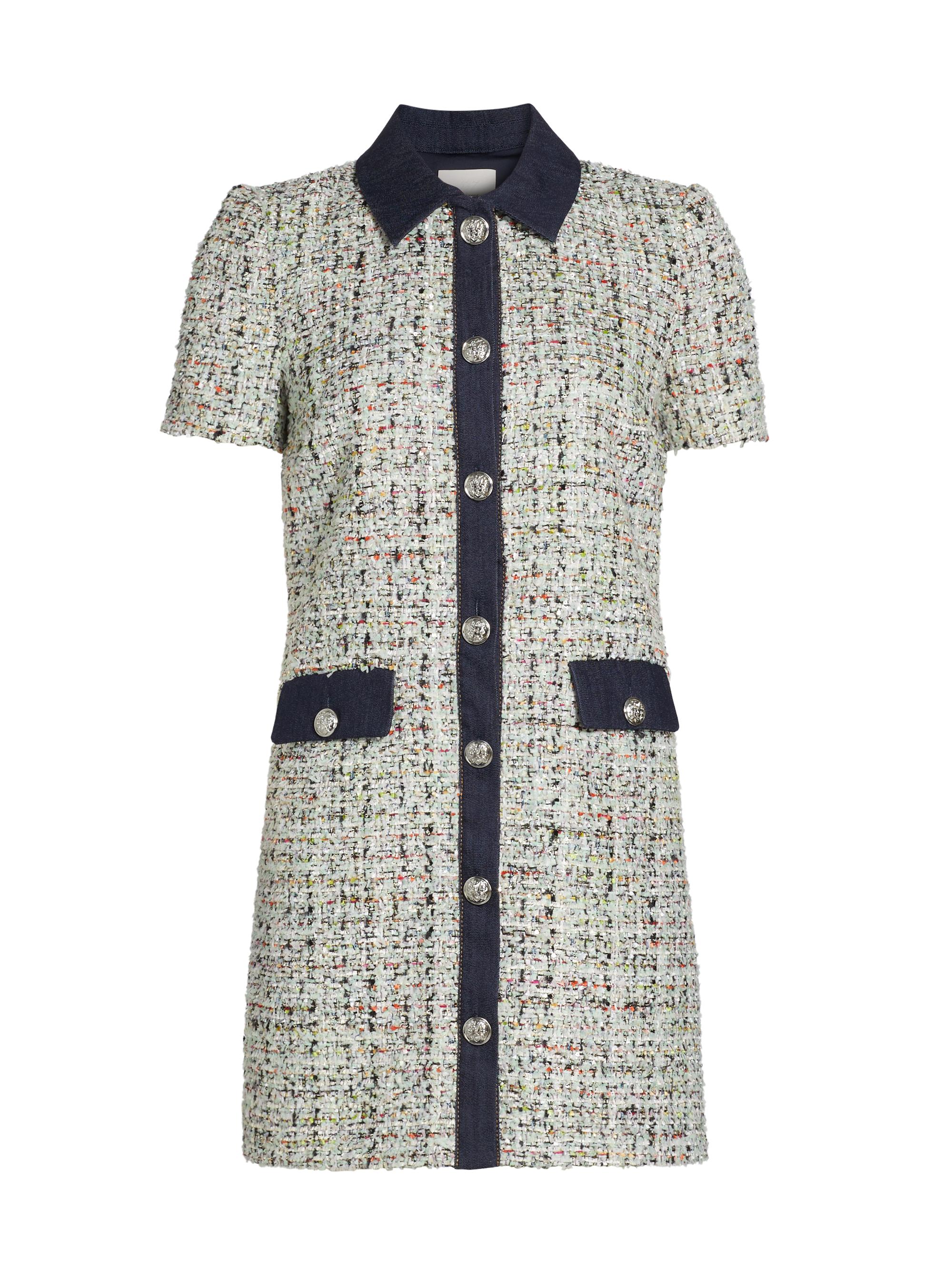 CINQ A SEPT Women's Anya Bouclé Button-Front Minidress - Patina Multi