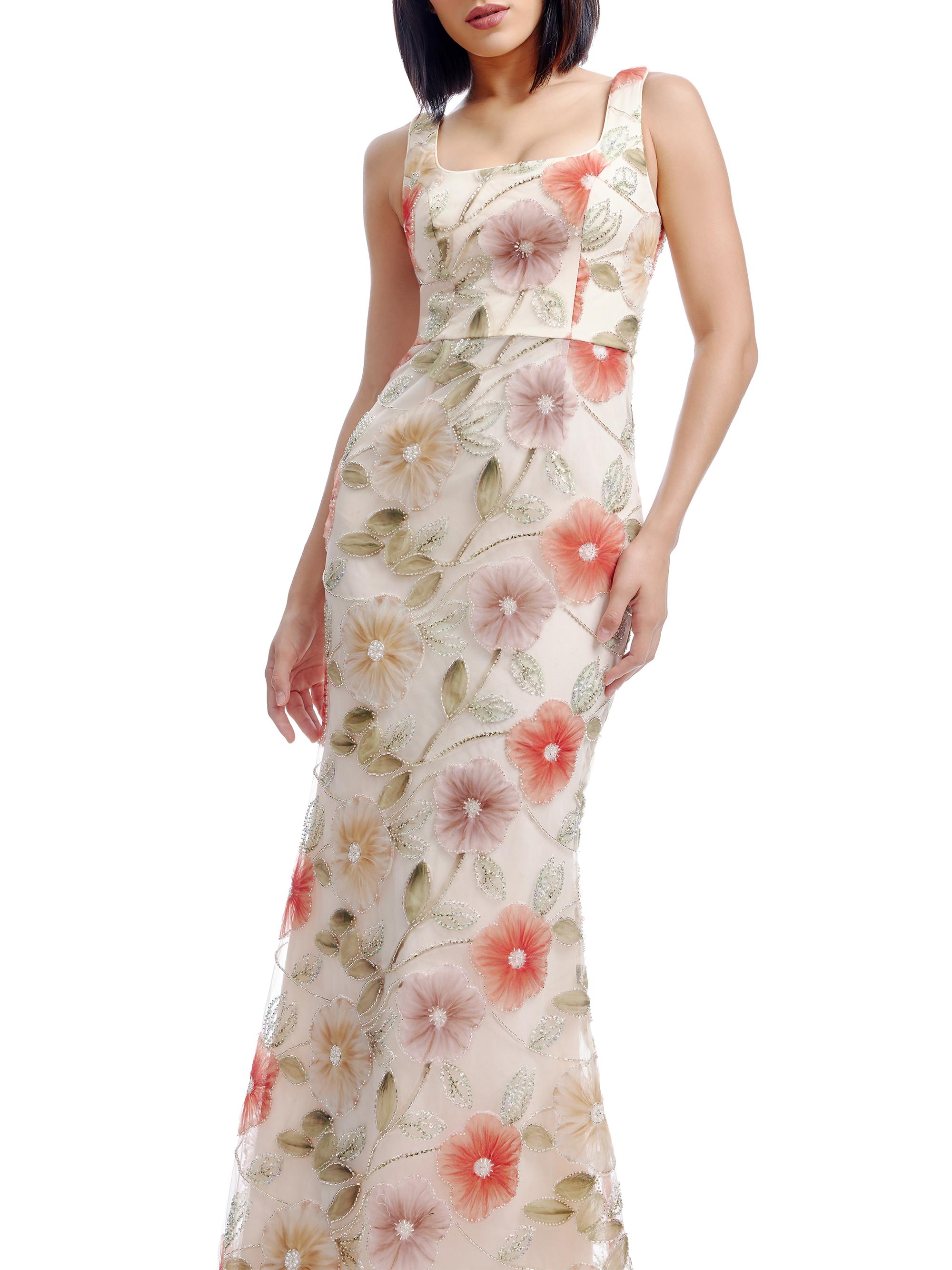 Dress The Population Tyra Embellished Floral Sleeveless Mermaid