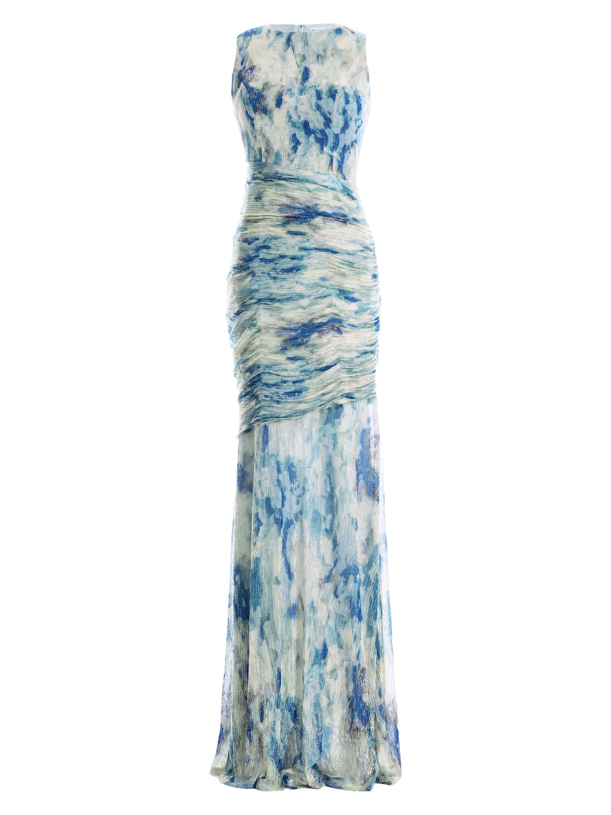 Dress The Population Violetta Sleeveless Metallic Plissé Knit