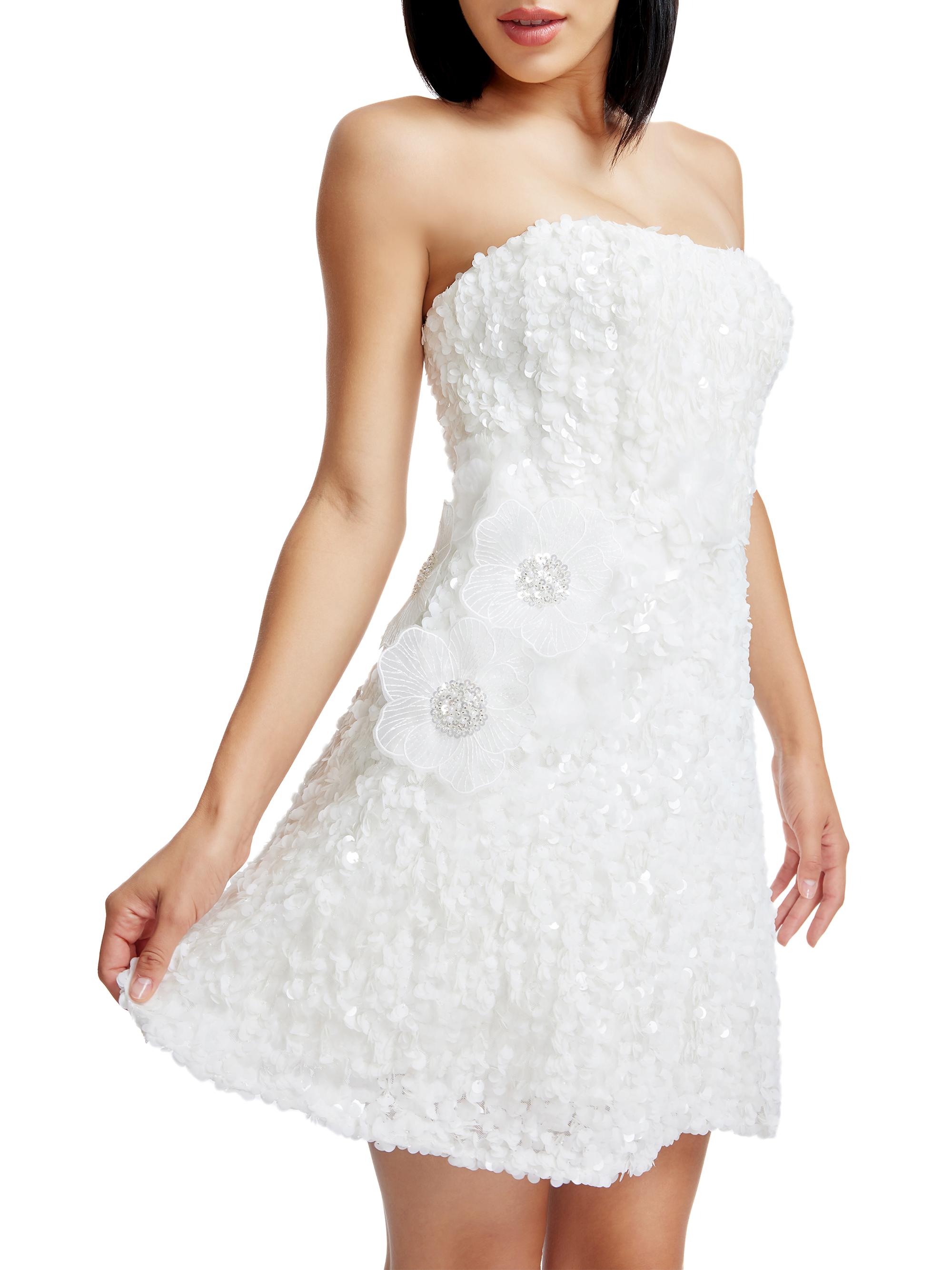 Dress The Population Sasha Embellished Strapless Fit & Flare Minidress |  Saks Fifth Avenue