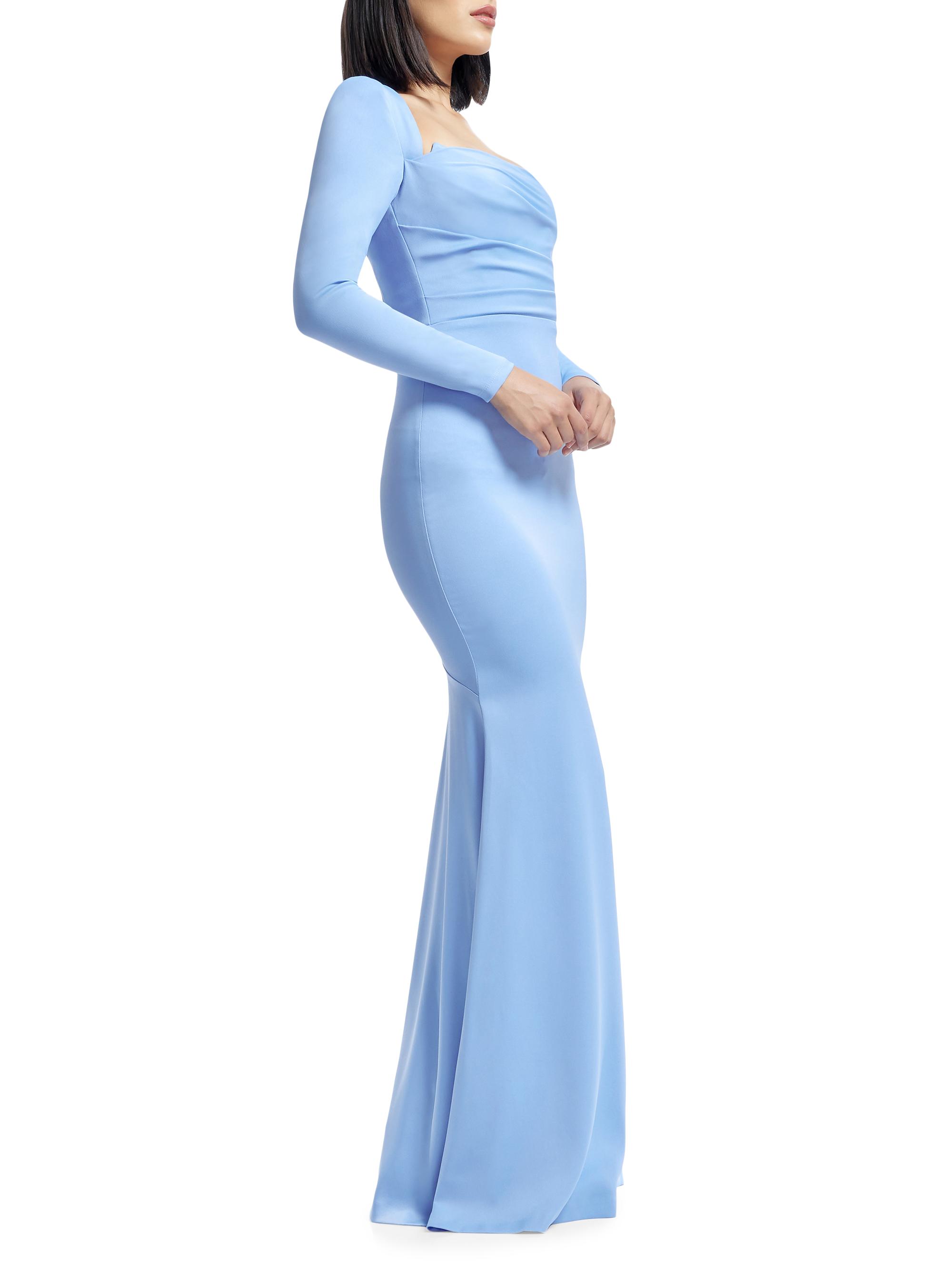 Dress The Population Delores Satin Square Neck Mermaid Gown | Saks Fifth  Avenue