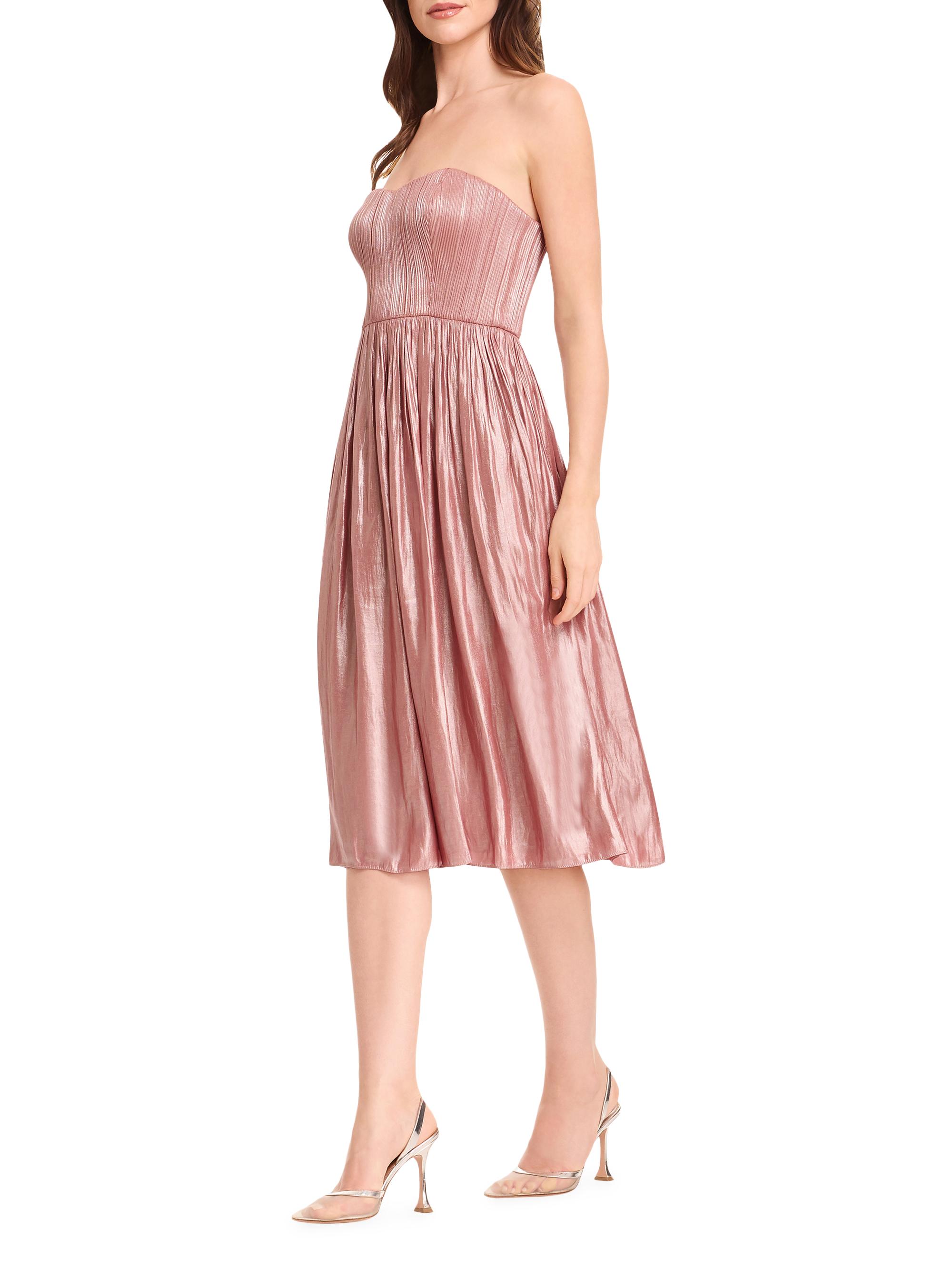 Dress The Population Tovah Satin Strapless Fit & Flare Midi-Dress | Saks  Fifth Avenue