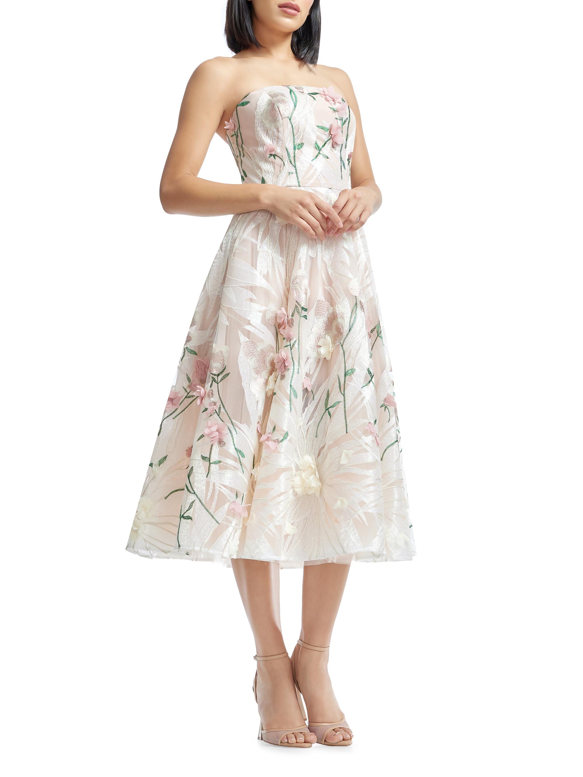 sachin and babi light blue dress GUESS Women's Embroidered Mesh Fit & Flare Dress – COUTUREPOINT main image 1