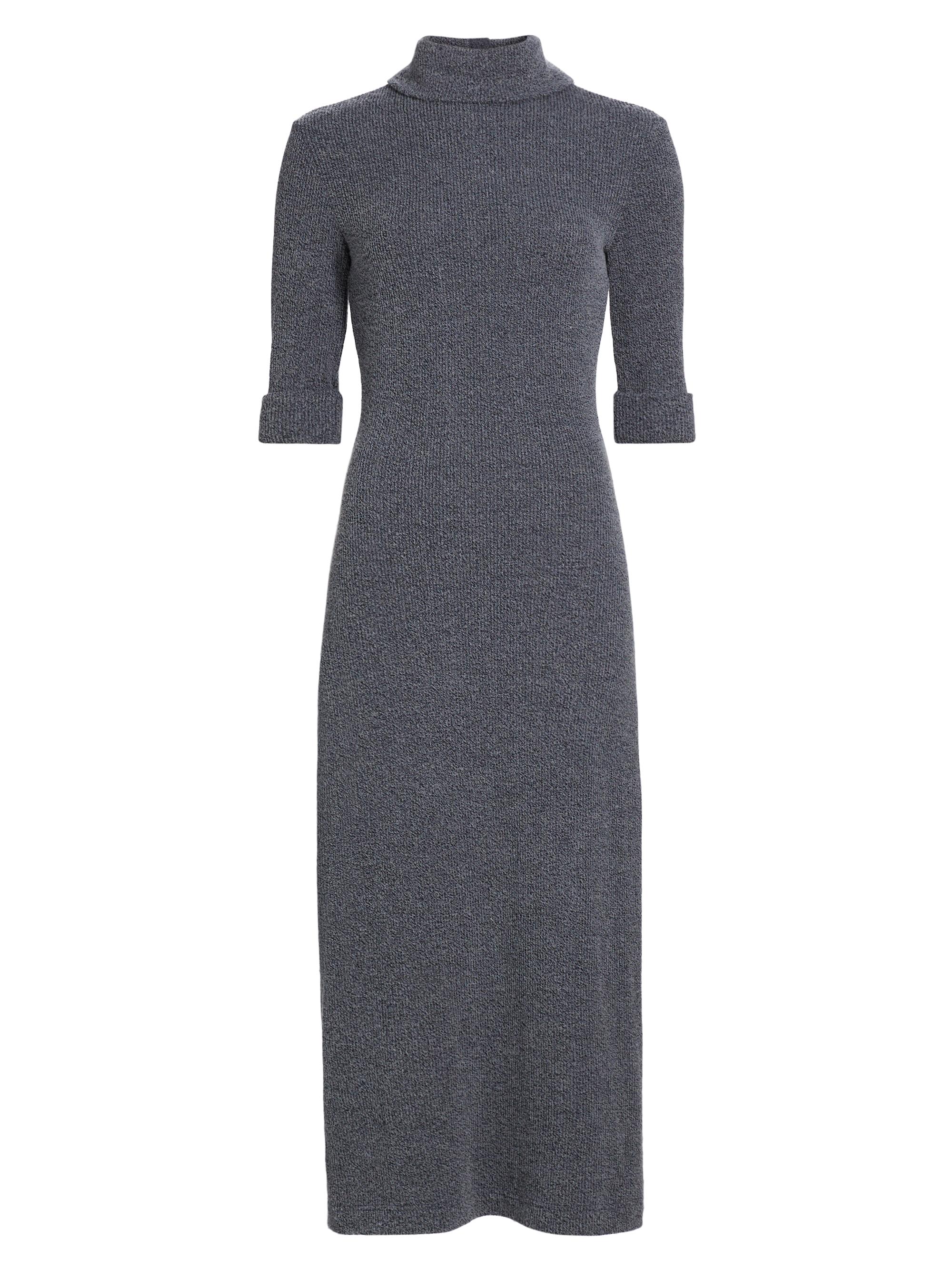 Proenza Schouler White Label Women's Cerine Boucle-Knit Turtleneck Midi-Dress - Ink Melange