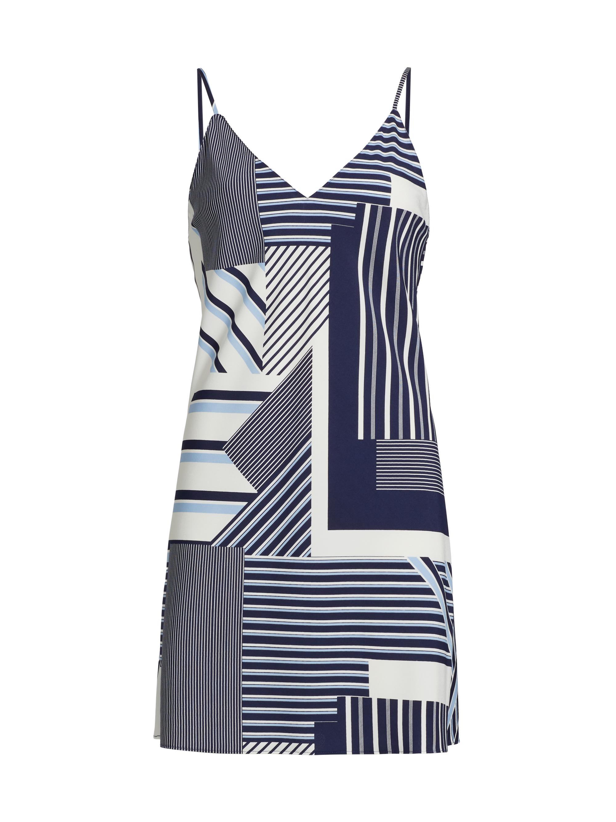 Natori Women's Shima Geometric Crepe Nightgown - Powder Blue Navy