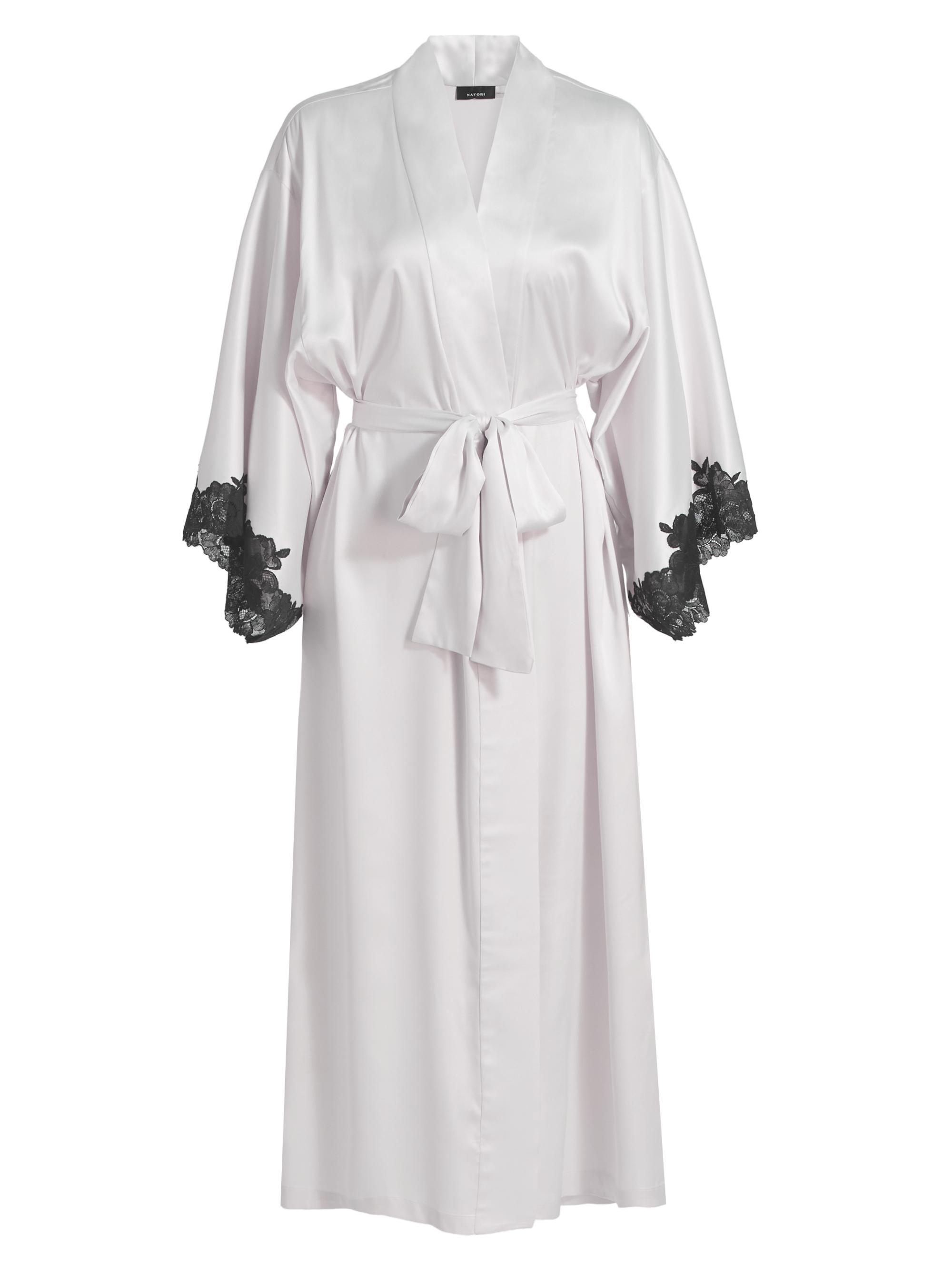 Natori Women's Peony Glamour Lace-Trim Robe - Shea Black Lace