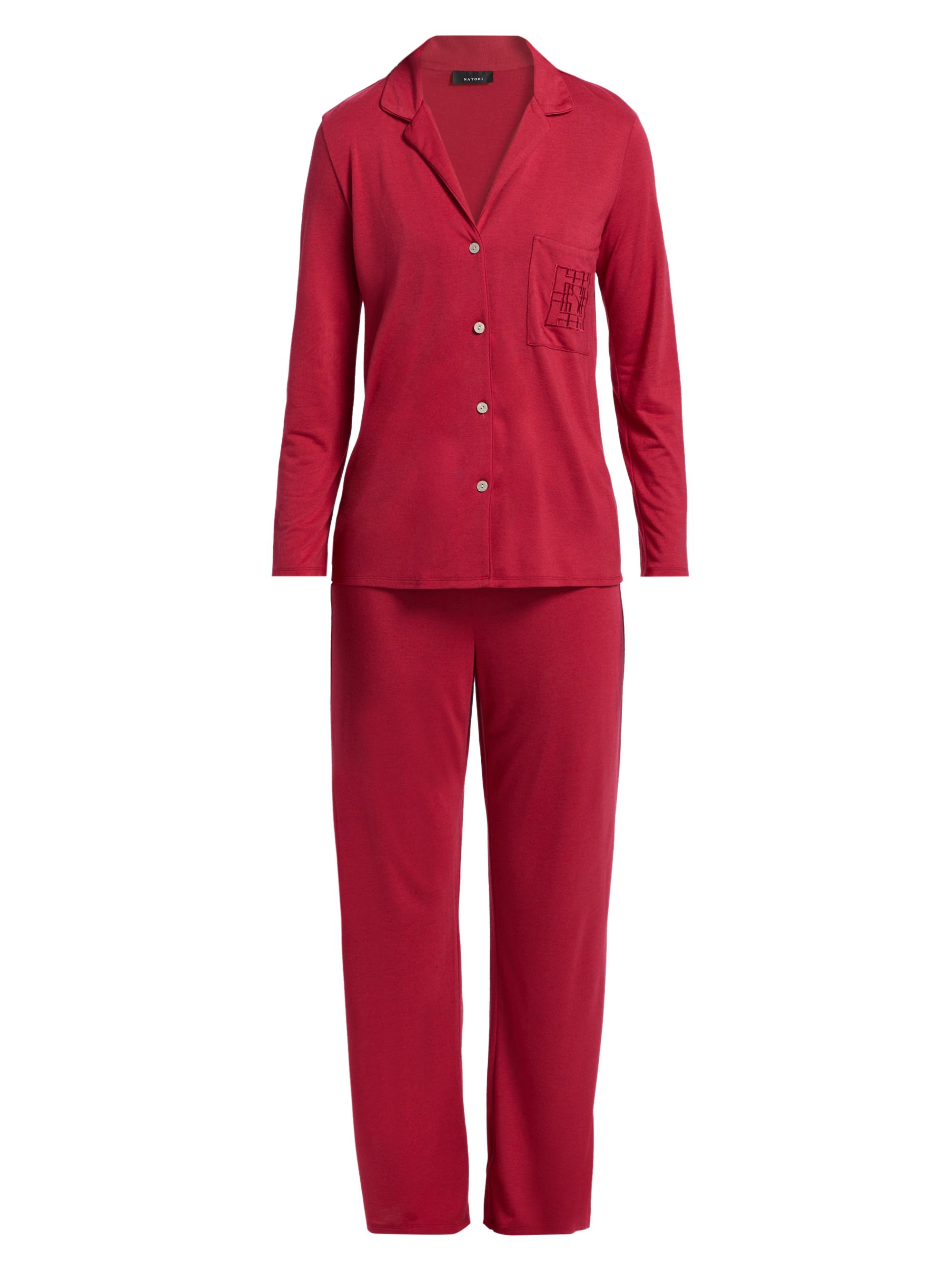 Natori Women's Shangri La Embroidered Pajamas - Crimson Red