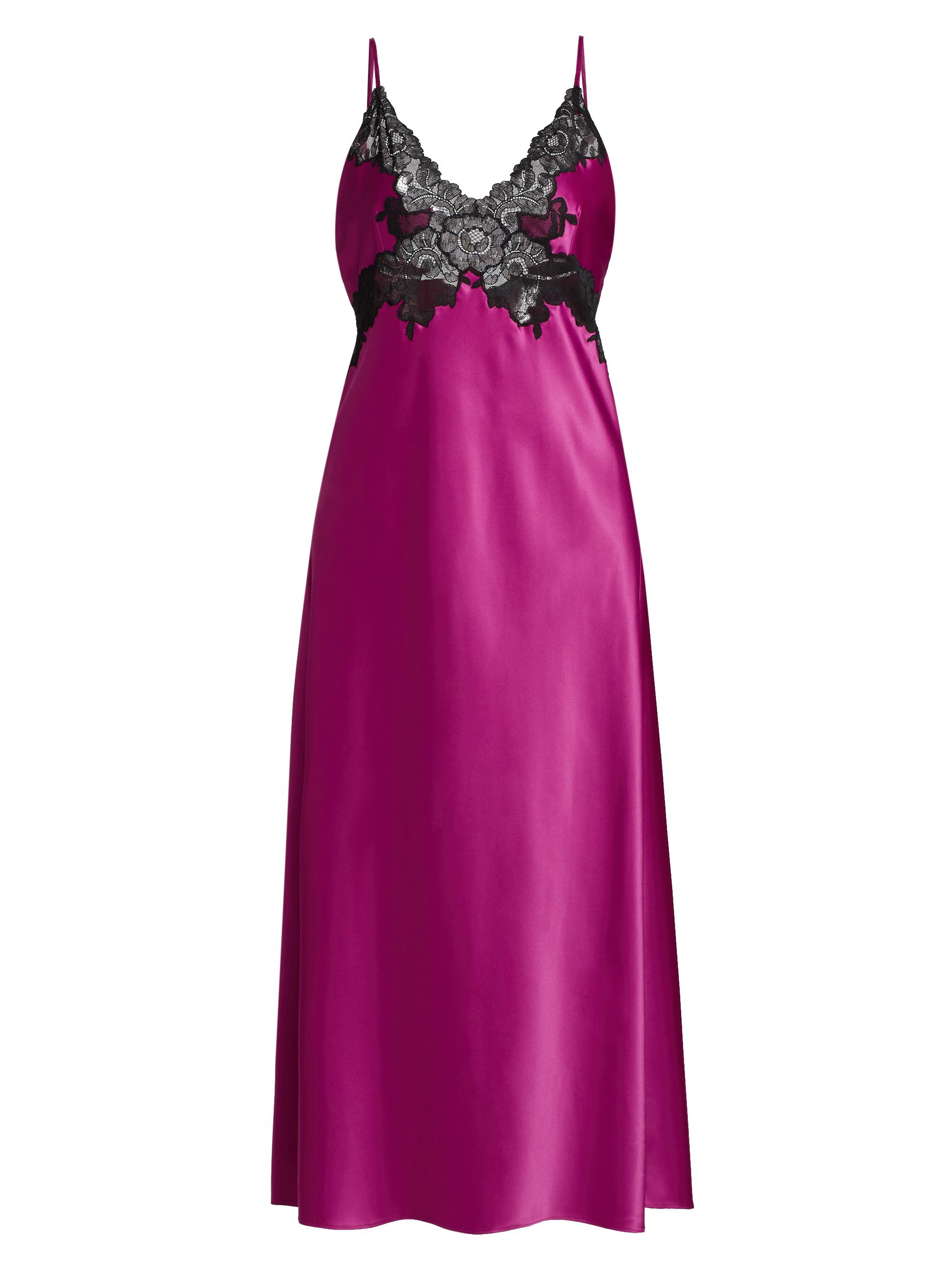 Natori Women's Peony Glamour Lace-Trim Nightgown - Wild Fuchsia