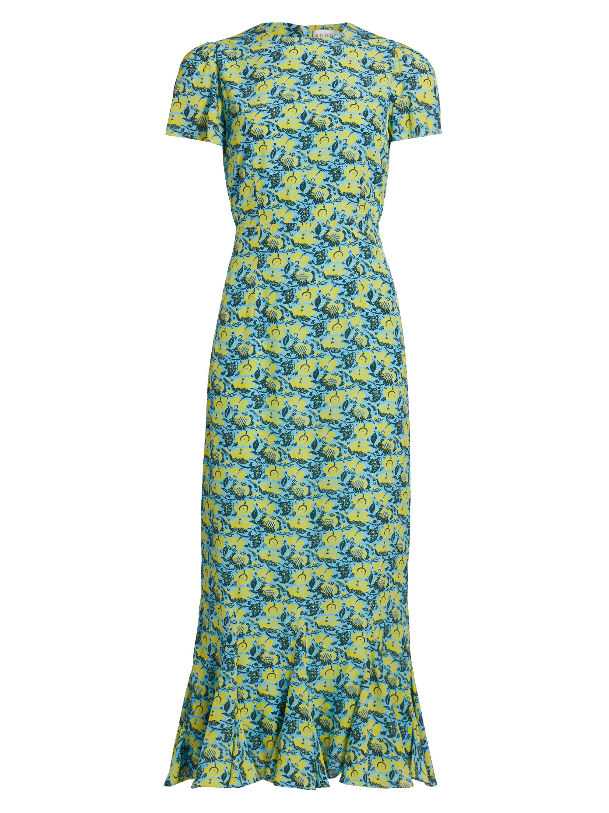 Rhode Women's Lulani Floral Flounce Midi-Dress - Blue Rio Floral