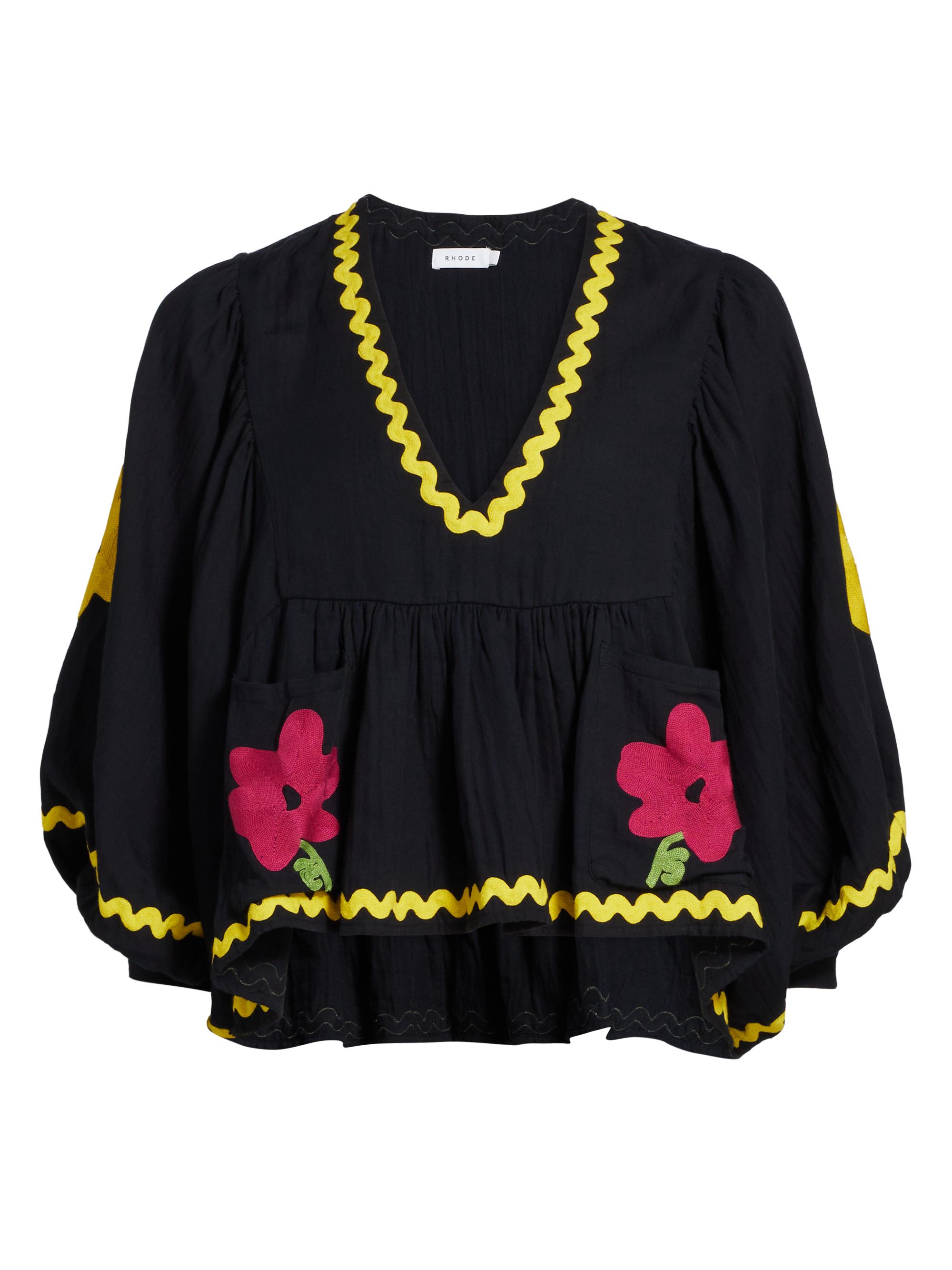 Rhode Women's Renata Cotton Embroidered Top - Casablanca Blossom