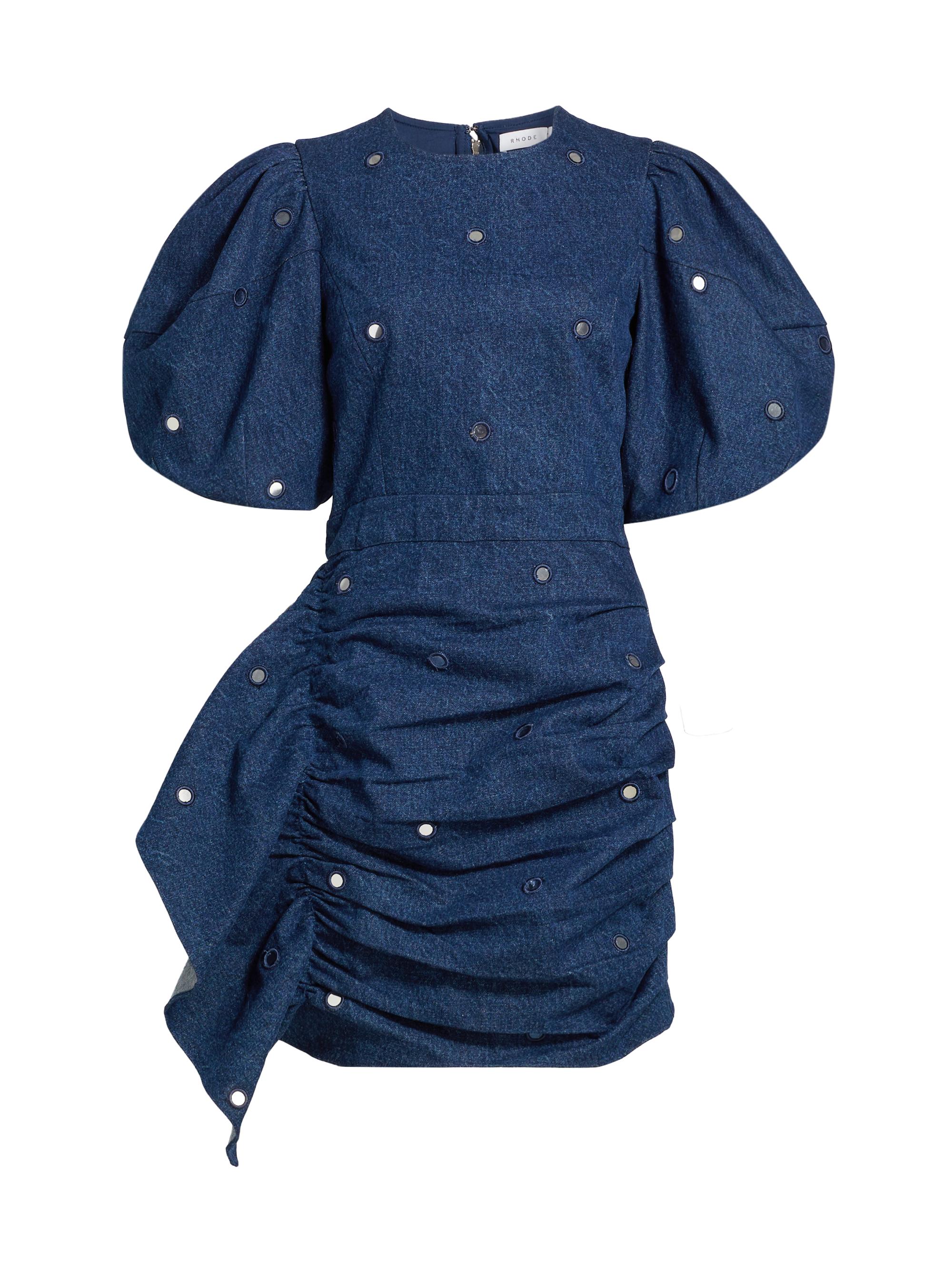 Rhode Pia Denim Embellished Minidress | Saks Fifth Avenue