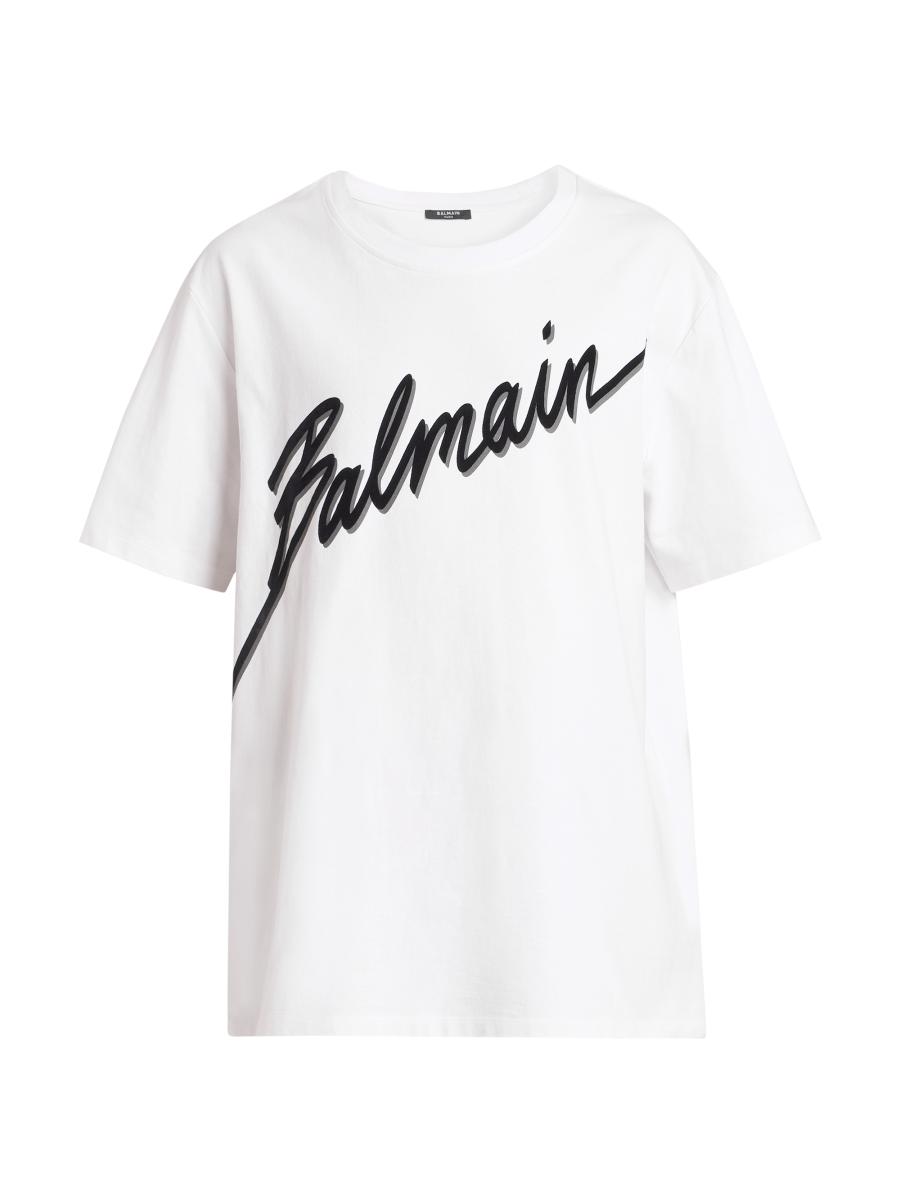 専用　新品 BALMAIN 18SS ロゴTシャツ xs mc12240 Balmain Logo Crewneck T-Shirt | Saks Fifth Avenue
