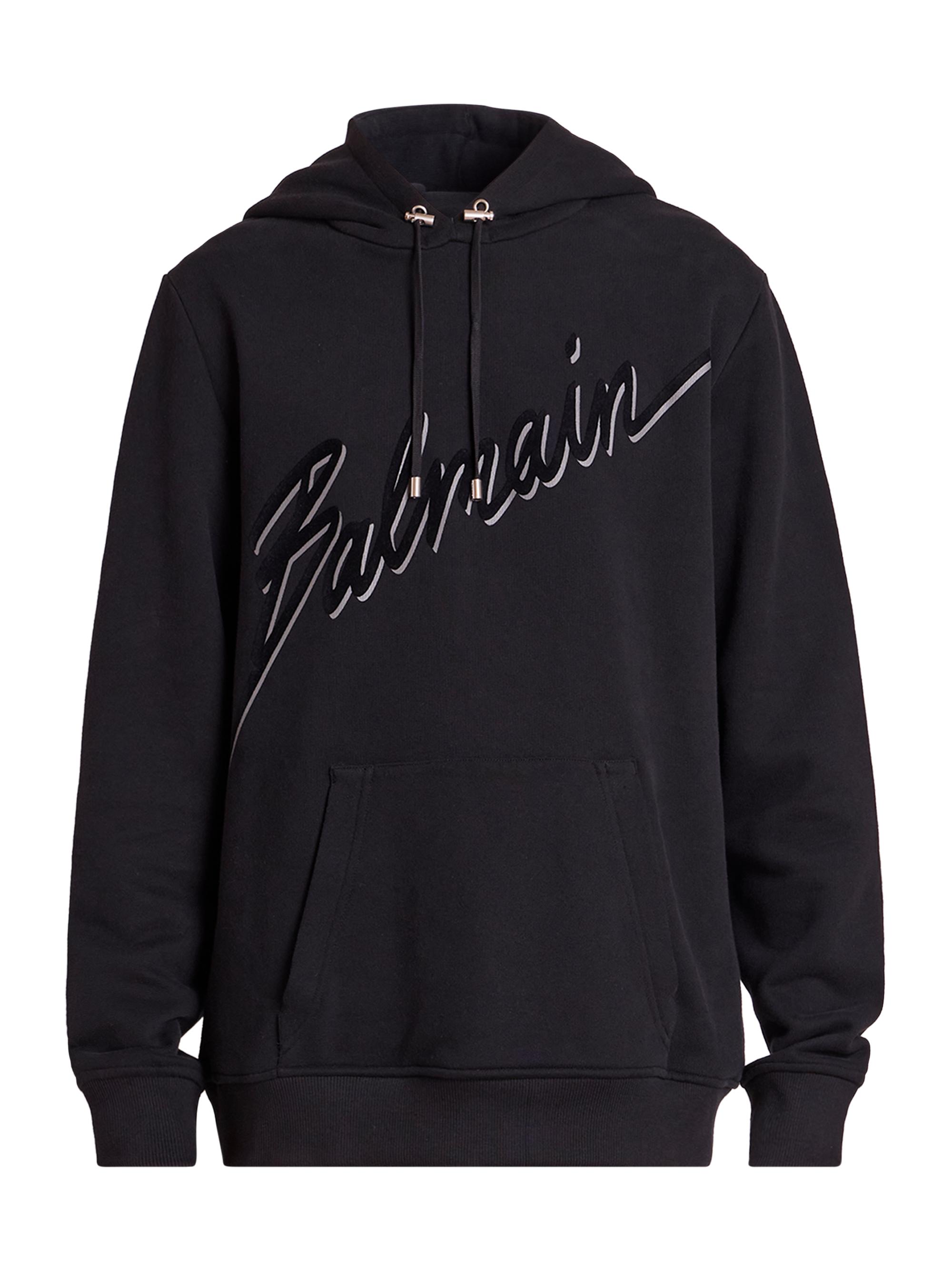 Balmain Logo-Embroidered Cotton Hoodie | Saks Fifth Avenue