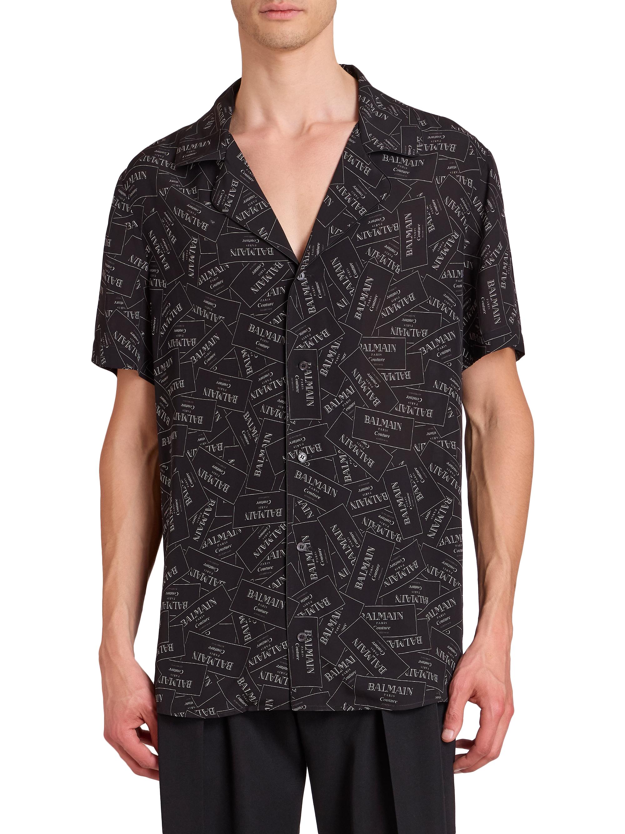 Balmain Logo Short-Sleeve Shirt | Saks Fifth Avenue