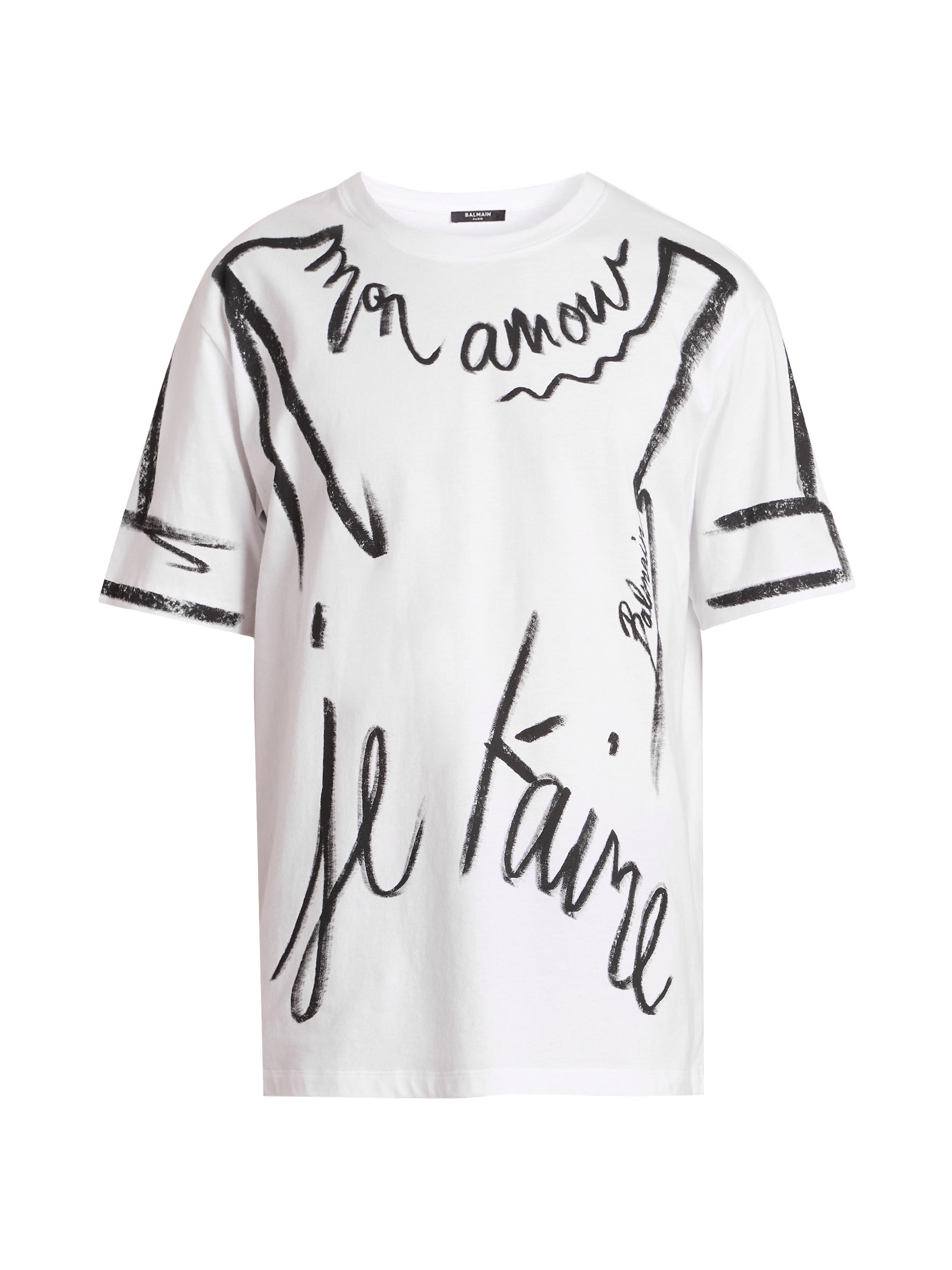 Balmain Je T'aime Cotton T-Shirt | Saks Fifth Avenue