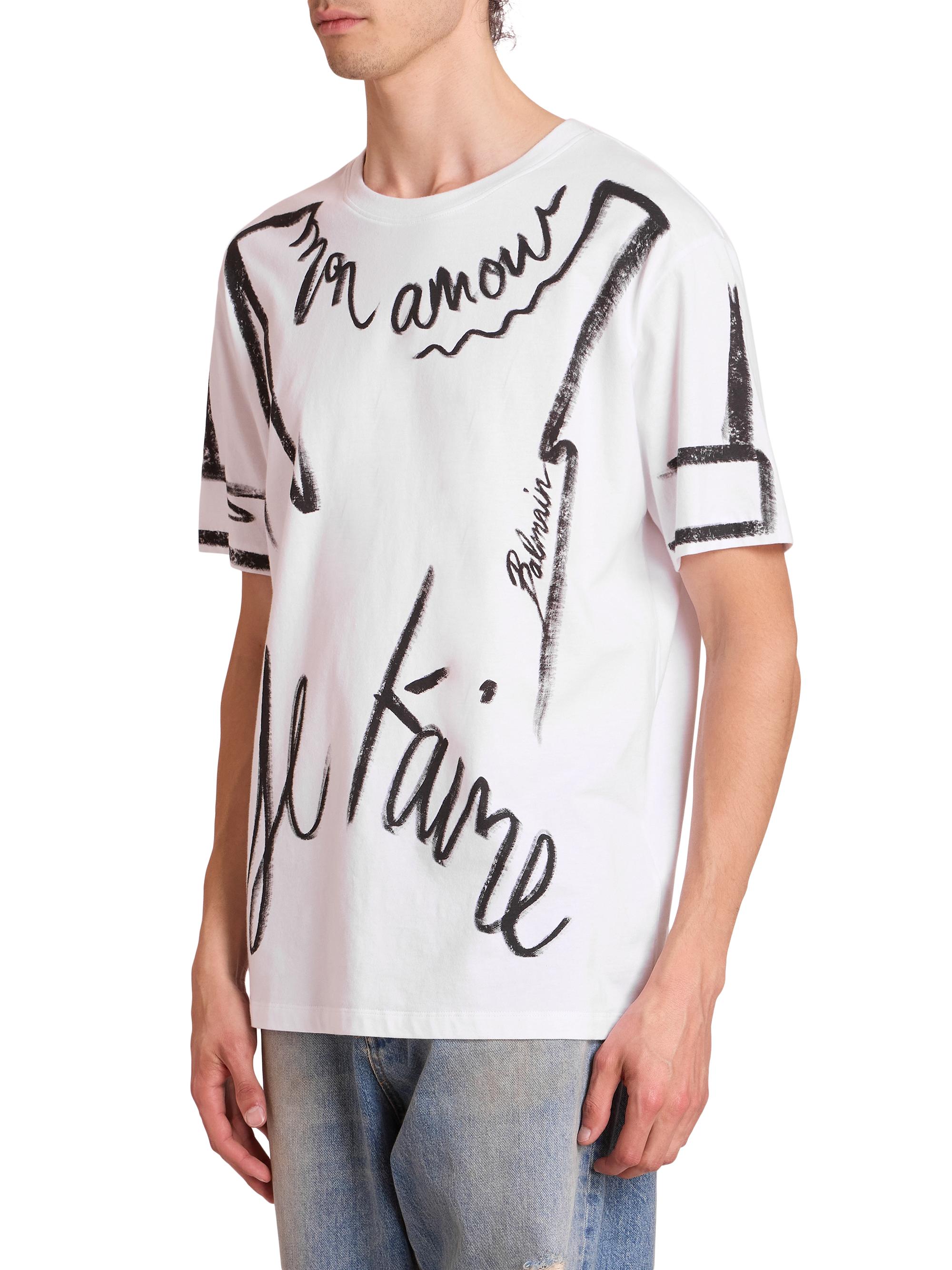 Balmain Je T'aime Cotton T-Shirt | Saks Fifth Avenue