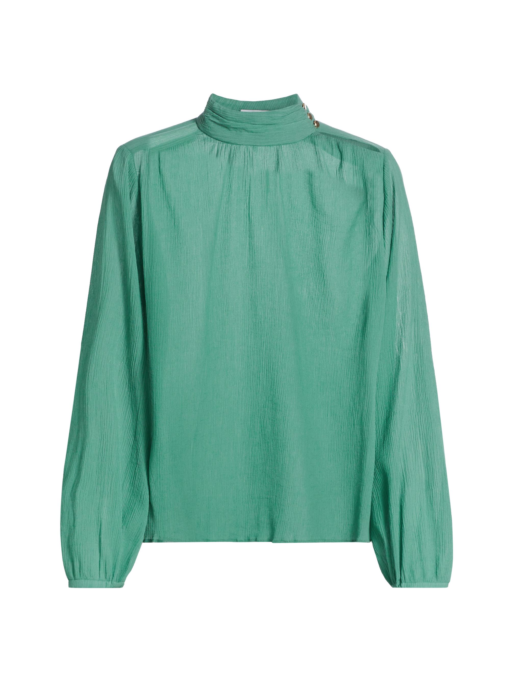 Derek Lam 10 Crosby Women's Nadja Mock Turtleneck Blouse - Juniper