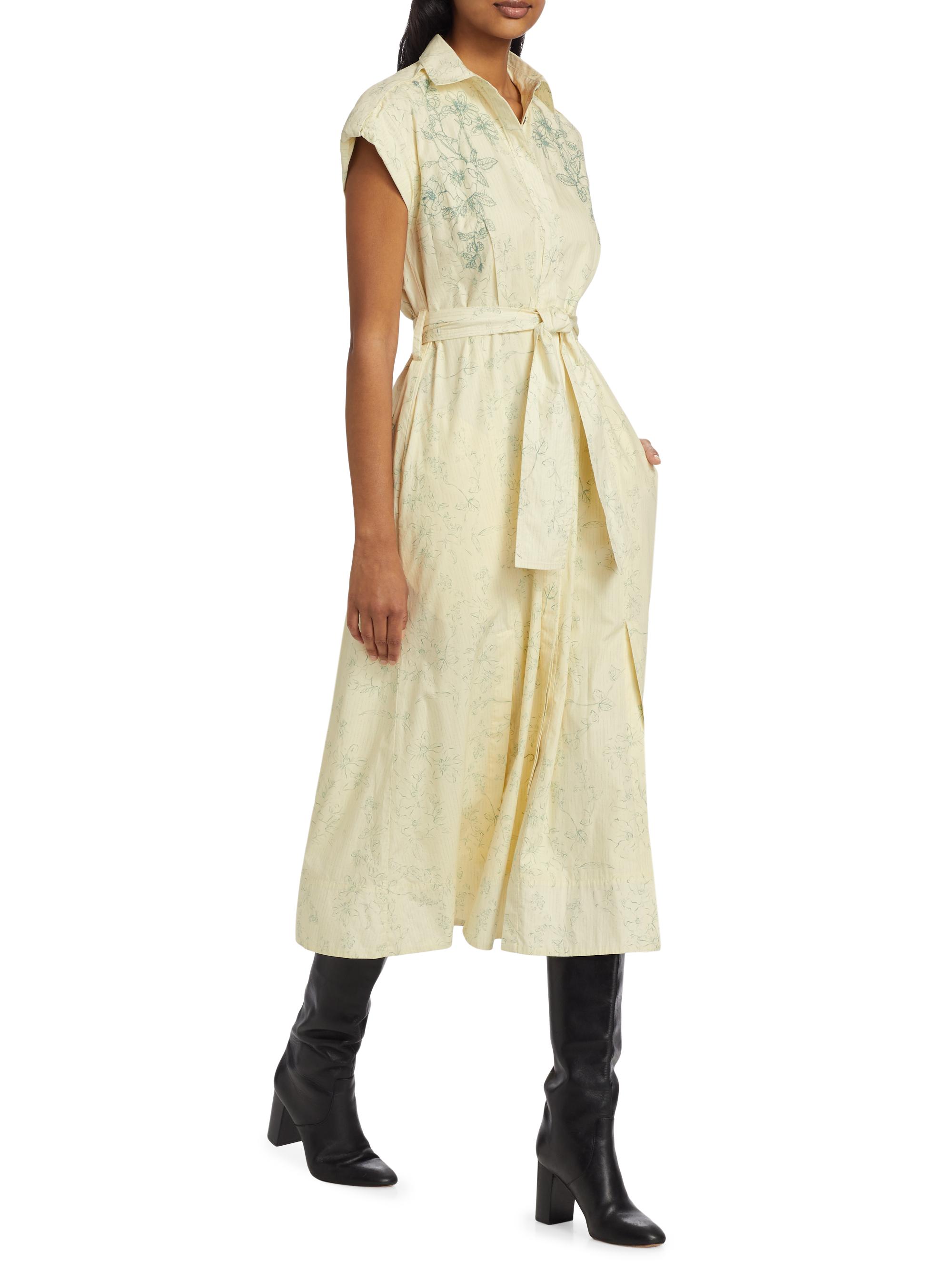 Derek Lam 10 Crosby Haley Floral Tie-Waist Shirtdress | Saks Fifth