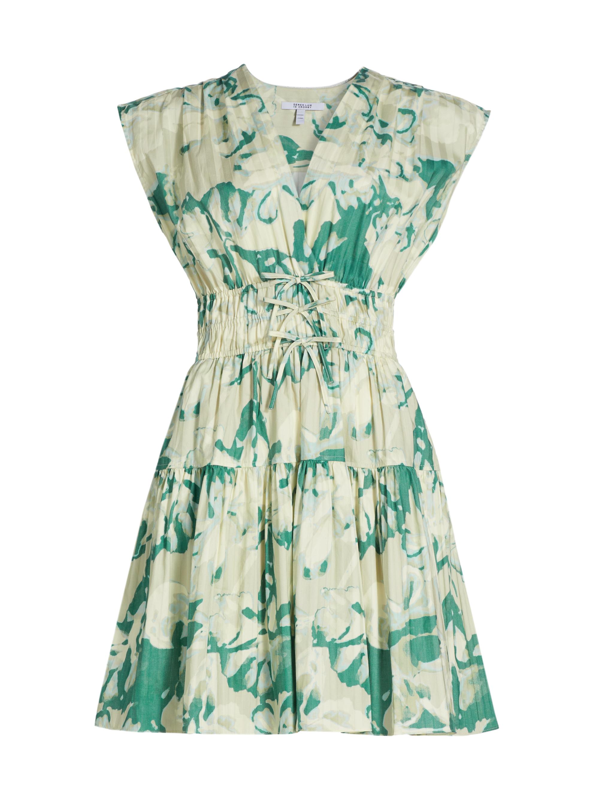 Derek Lam 10 Crosby Women's Tora Floral Fit & Flare Minidress - Juniper Multi