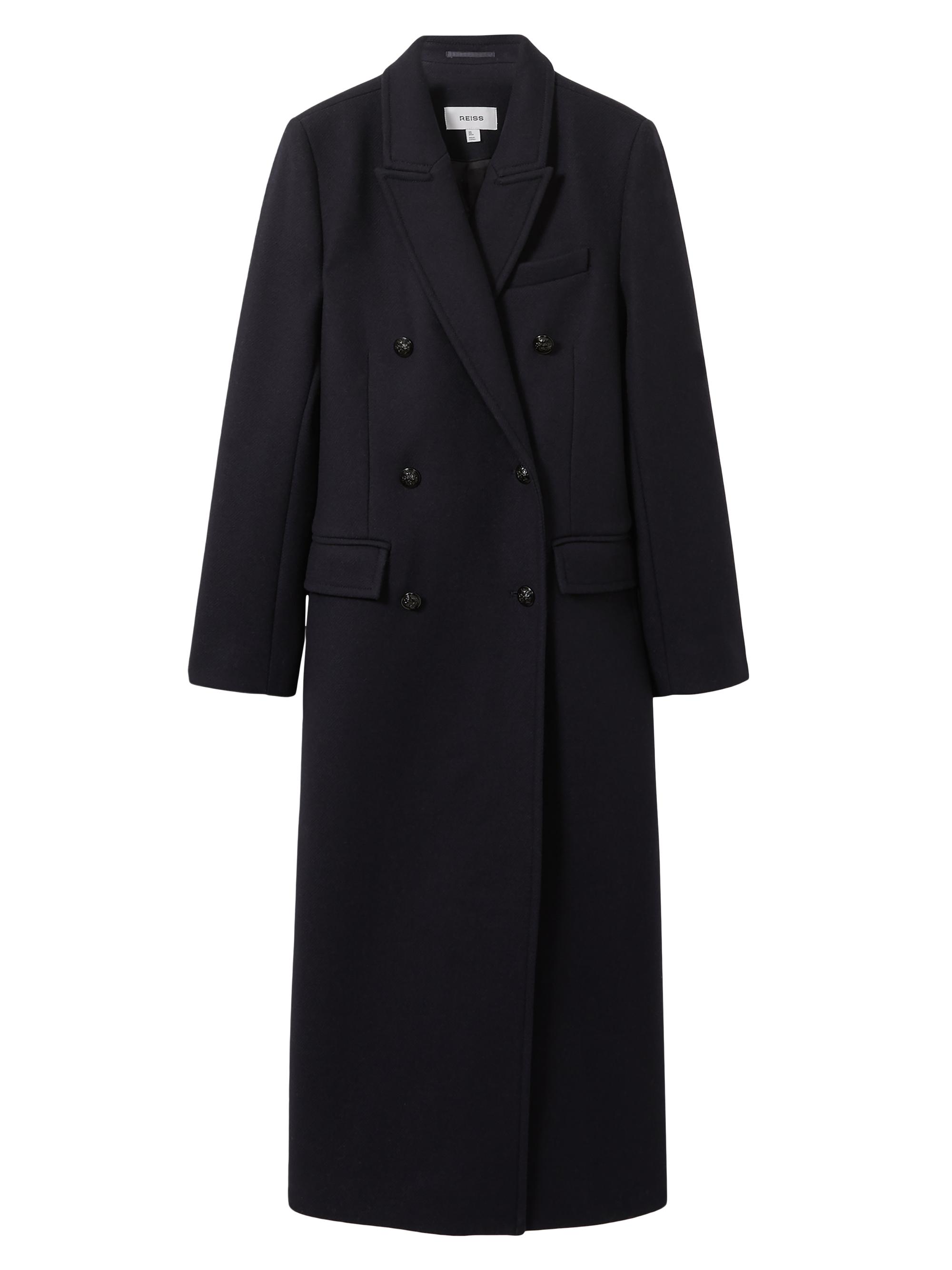Reiss Women's Florence Double-Breasted Coat - Navy
