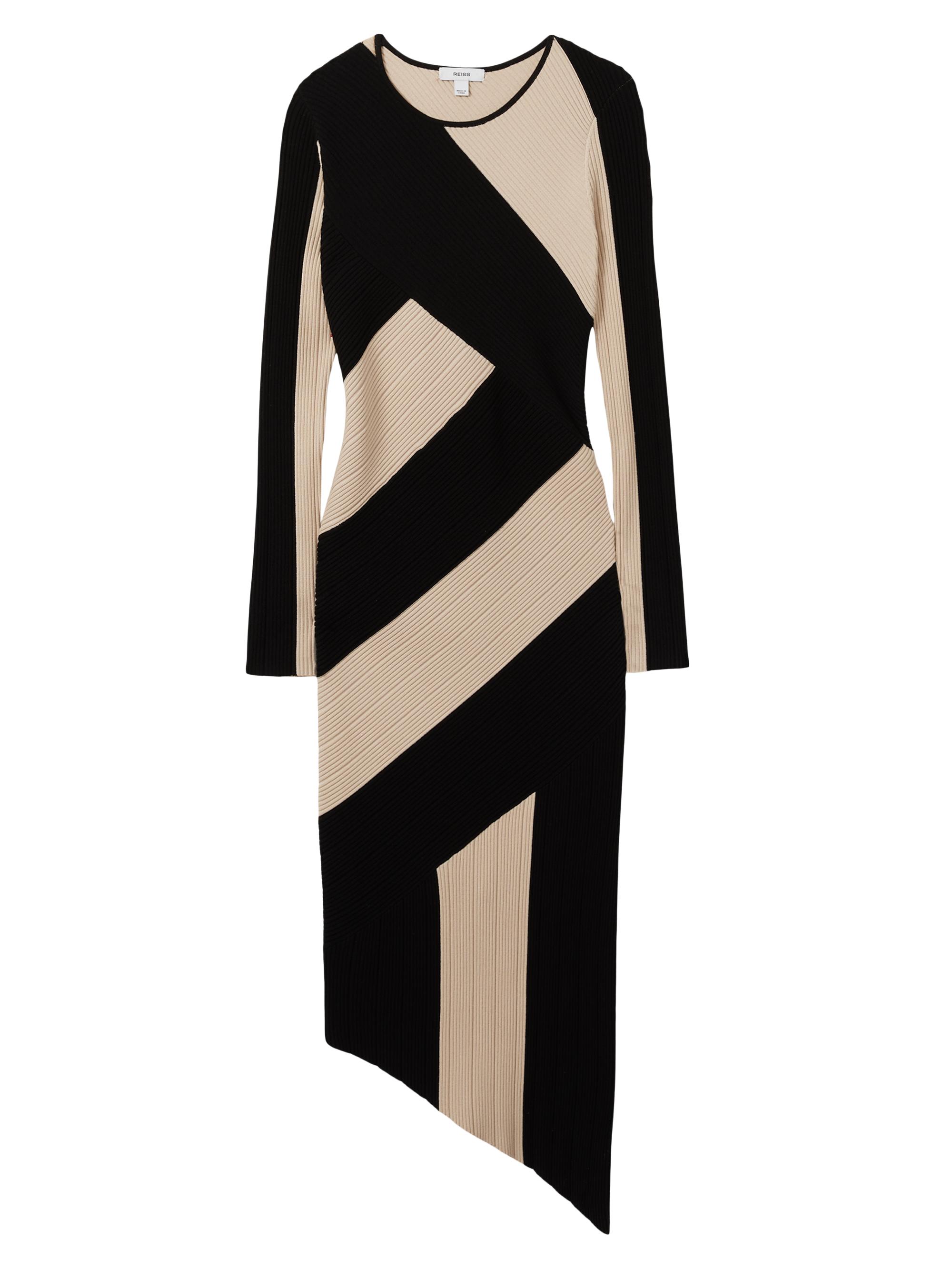 Reiss Women's Jem Colorblock Knit Dress - Black Camel