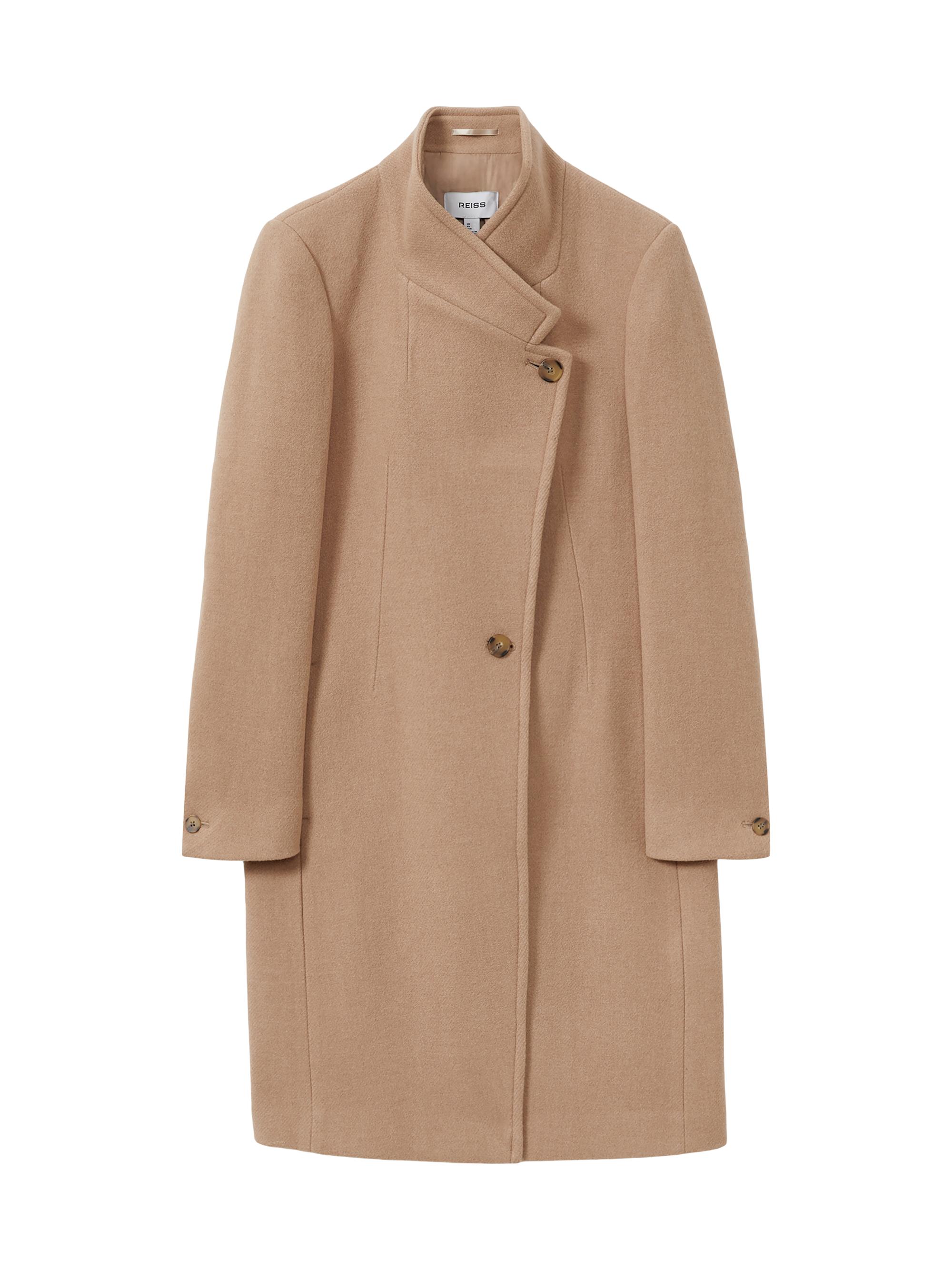 Reiss Women's Maude Wool-Blend Wrap Coat - Light Camel