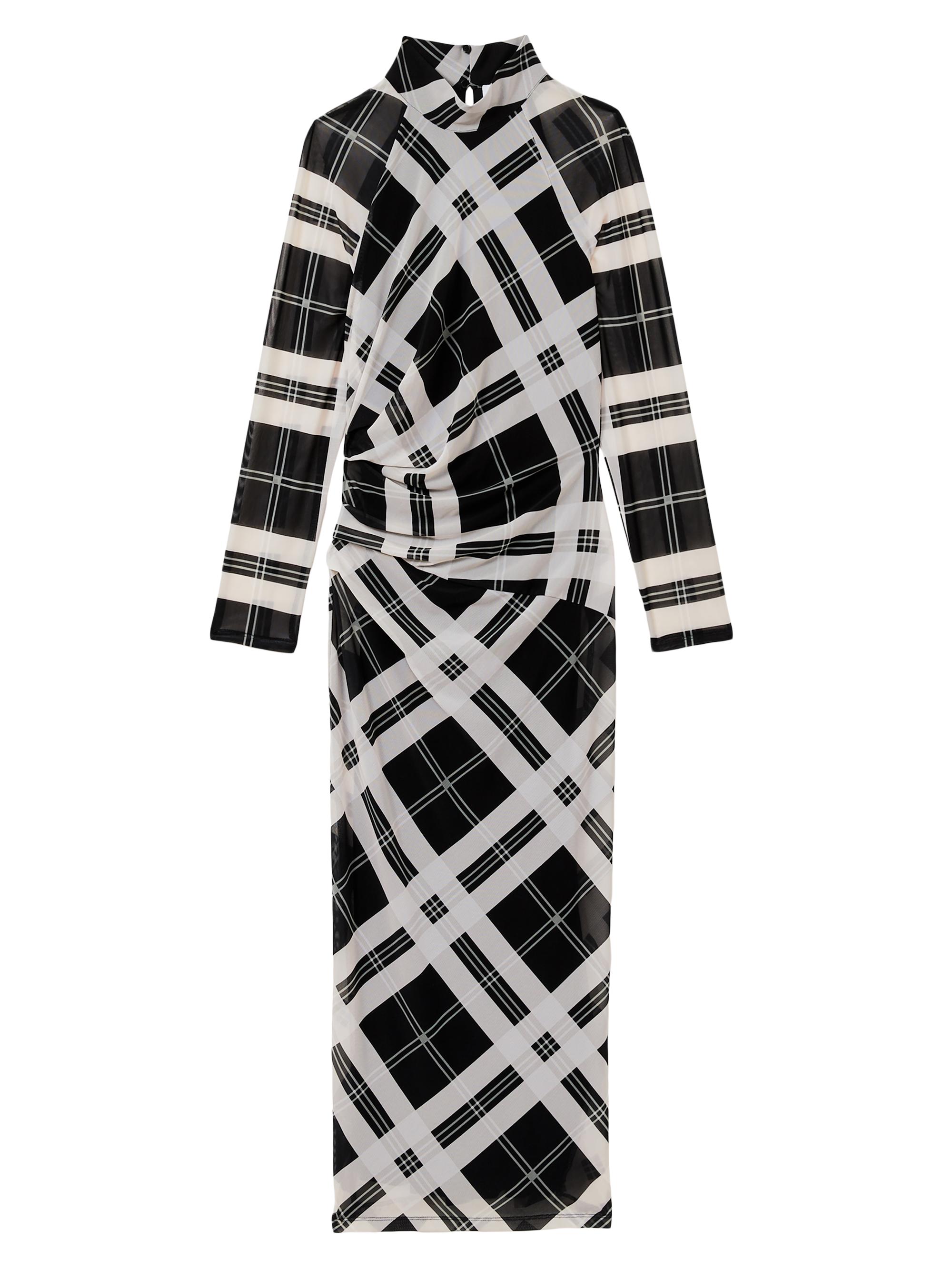 Reiss Women's Darla Plaid Mesh Midi-Dress - Black