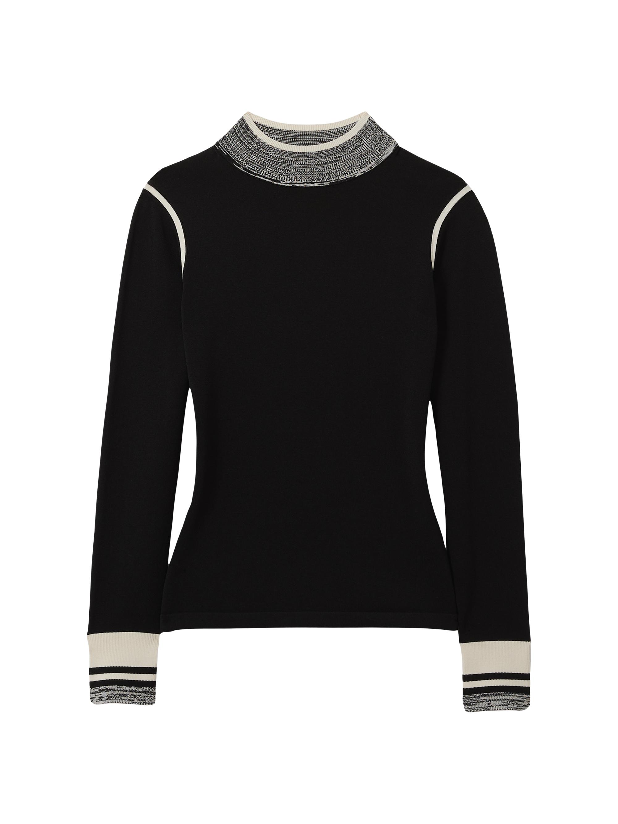 Reiss Women's Rosa Mockneck Sweater - Black Cream