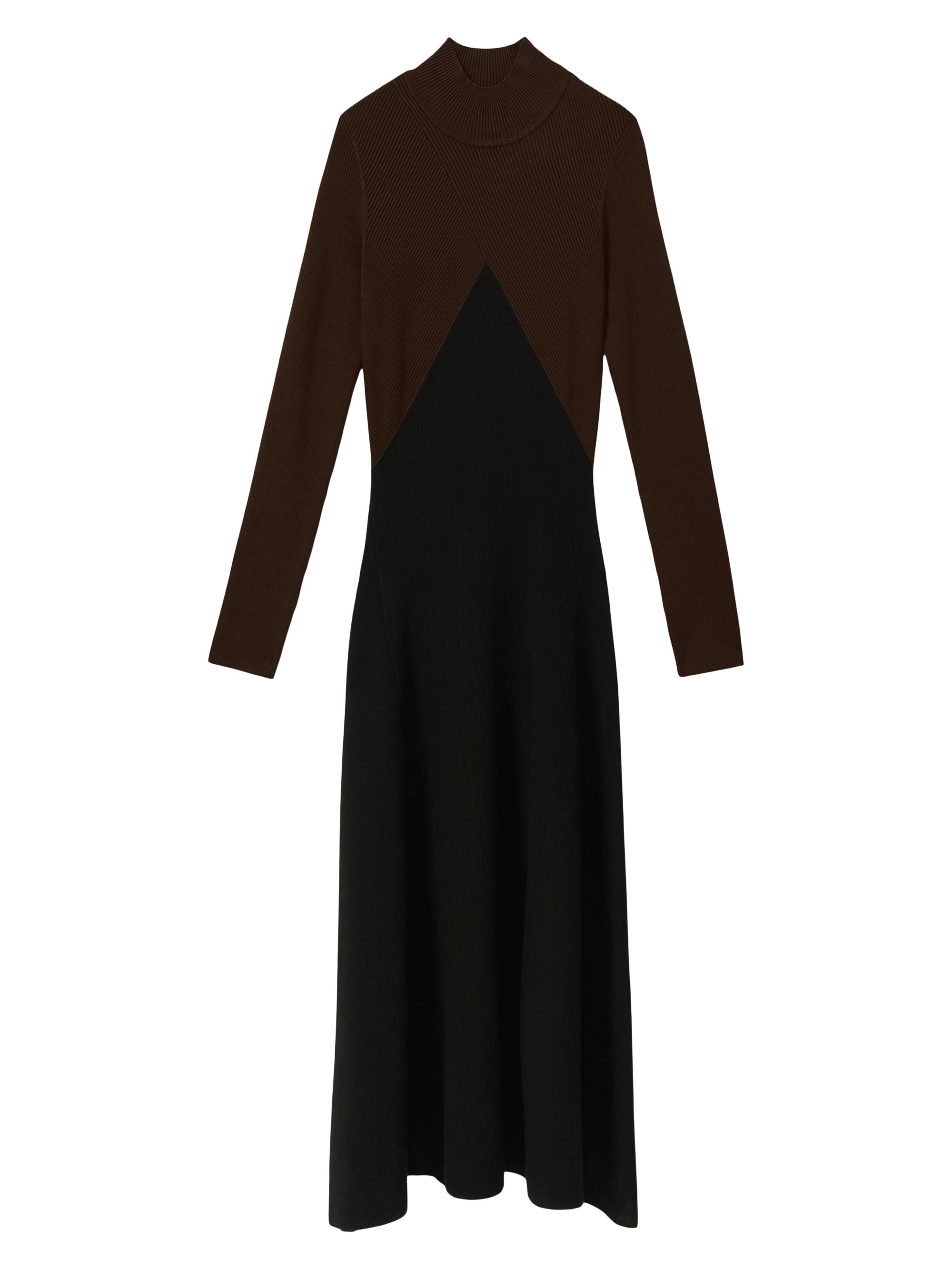 Reiss Women's Hope Colorblocked Midi-Dress - Chocolate