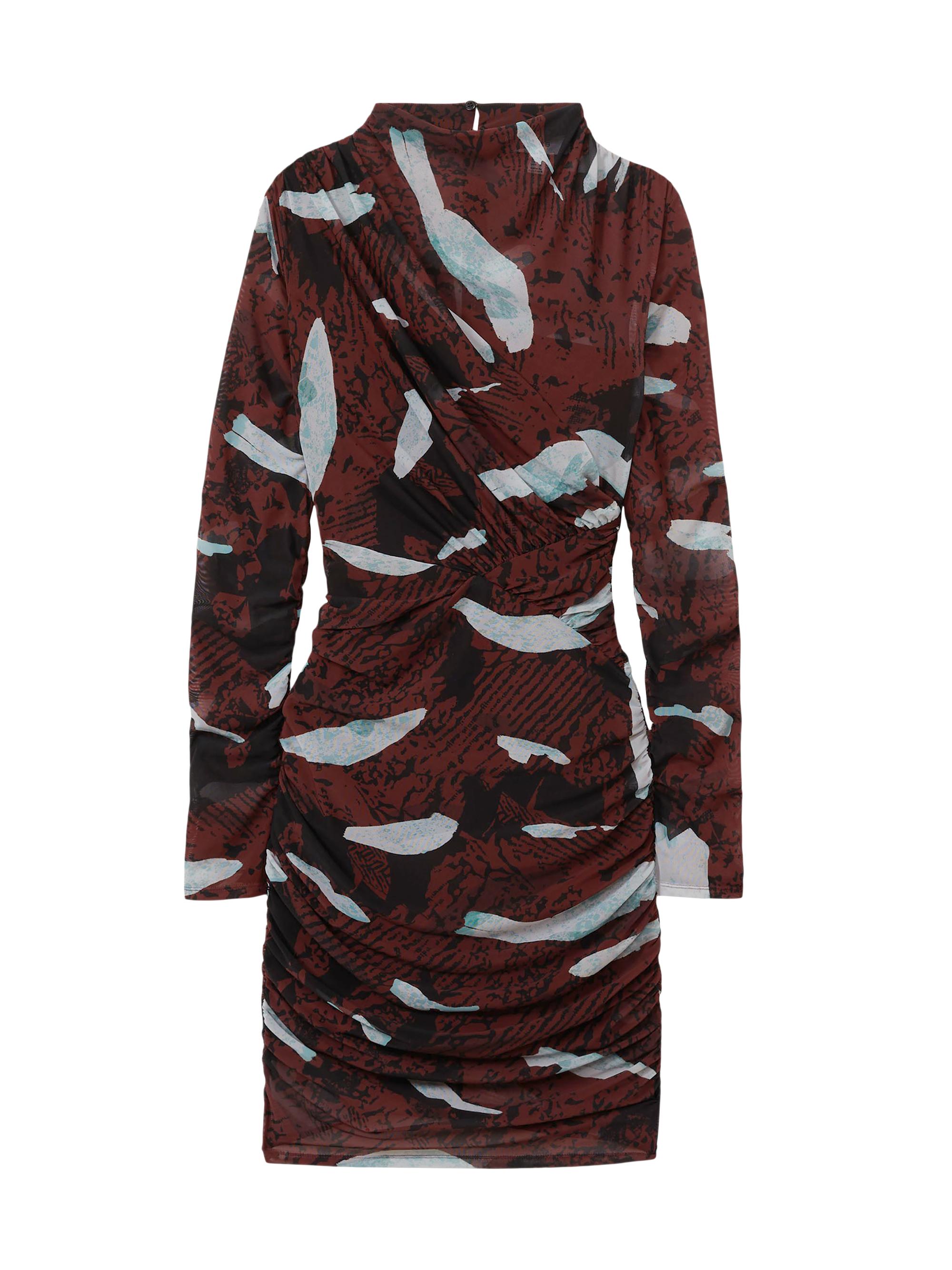 Reiss Women's Kallie Ruched Mesh Sheath Minidress - Burgundy