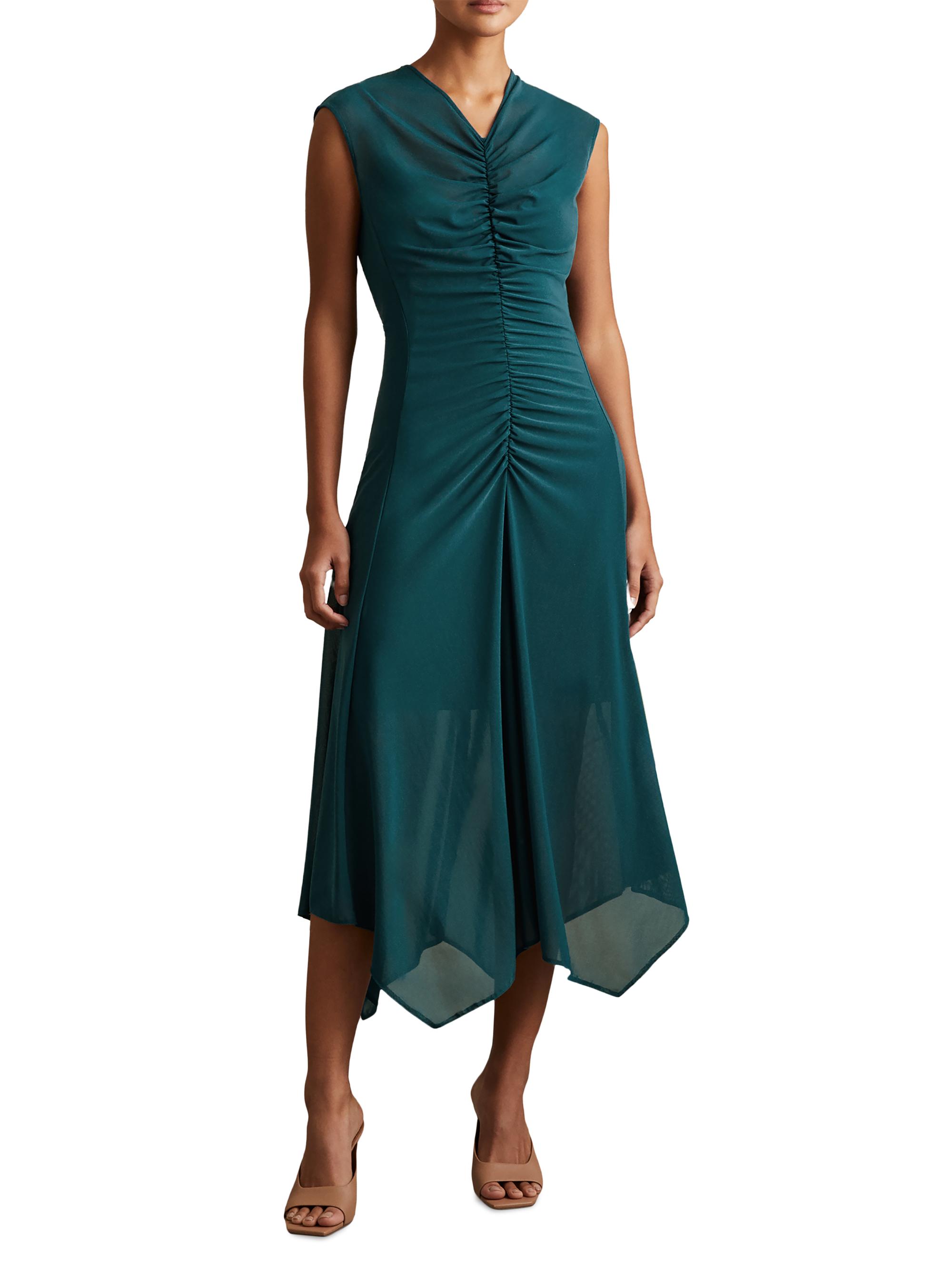 knee length dresses for ladies Lyra Linen Dress | VELCRO® Brand Fastening | Womens Midi Dress main image 0