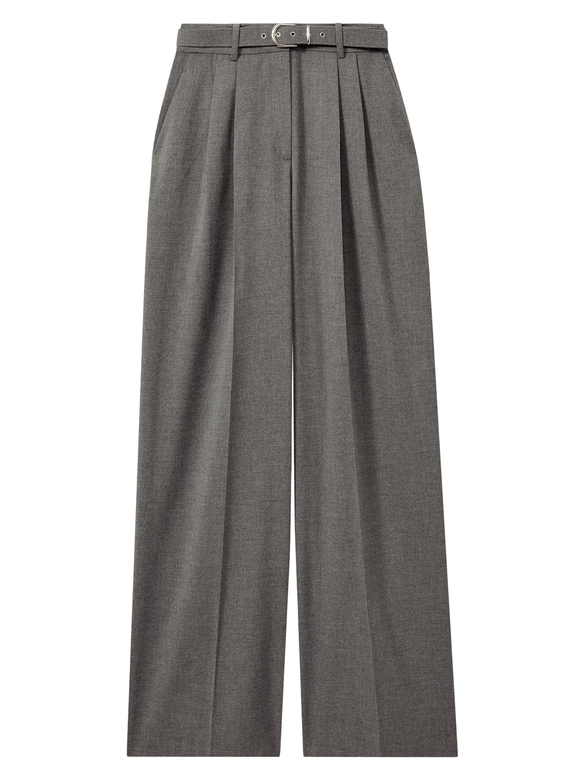 Reiss Women's Freja Belted Wide-Leg Pants - Grey