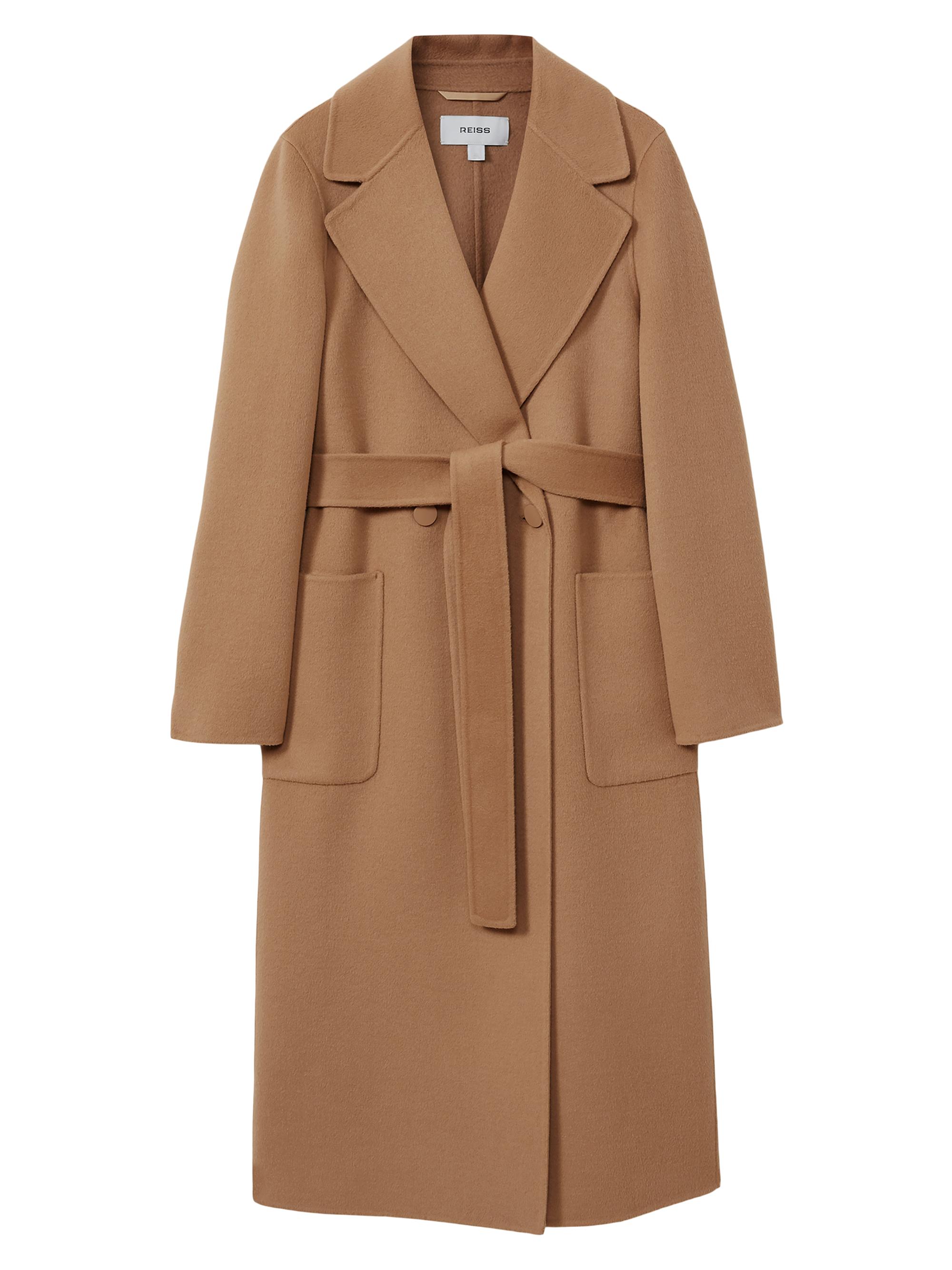 Reiss Women's Lucia Wool-Blend Belted Coat - Light Camel