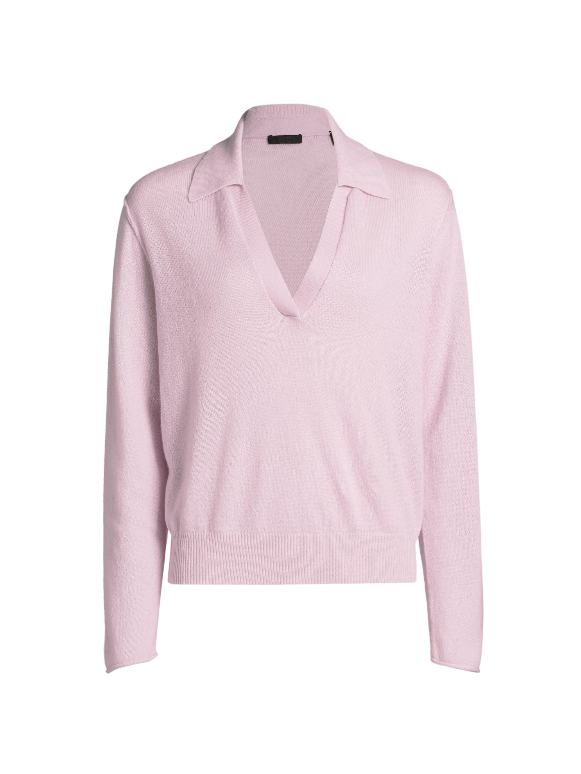ATM Anthony Thomas Melillo Women's Cashmere Polo Sweater - Faded Petunia