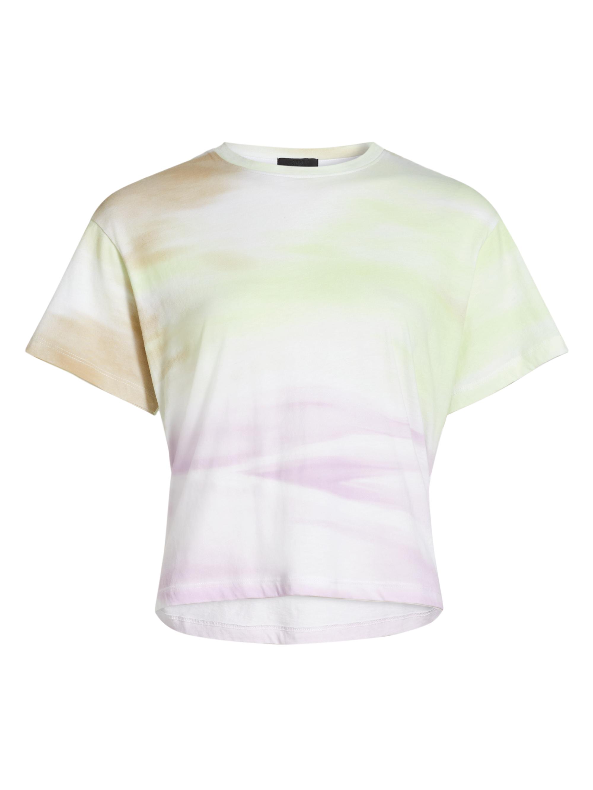 ATM Anthony Thomas Melillo Women's Abstract Cotton Jersey T-Shirt - Mint Tint Multi