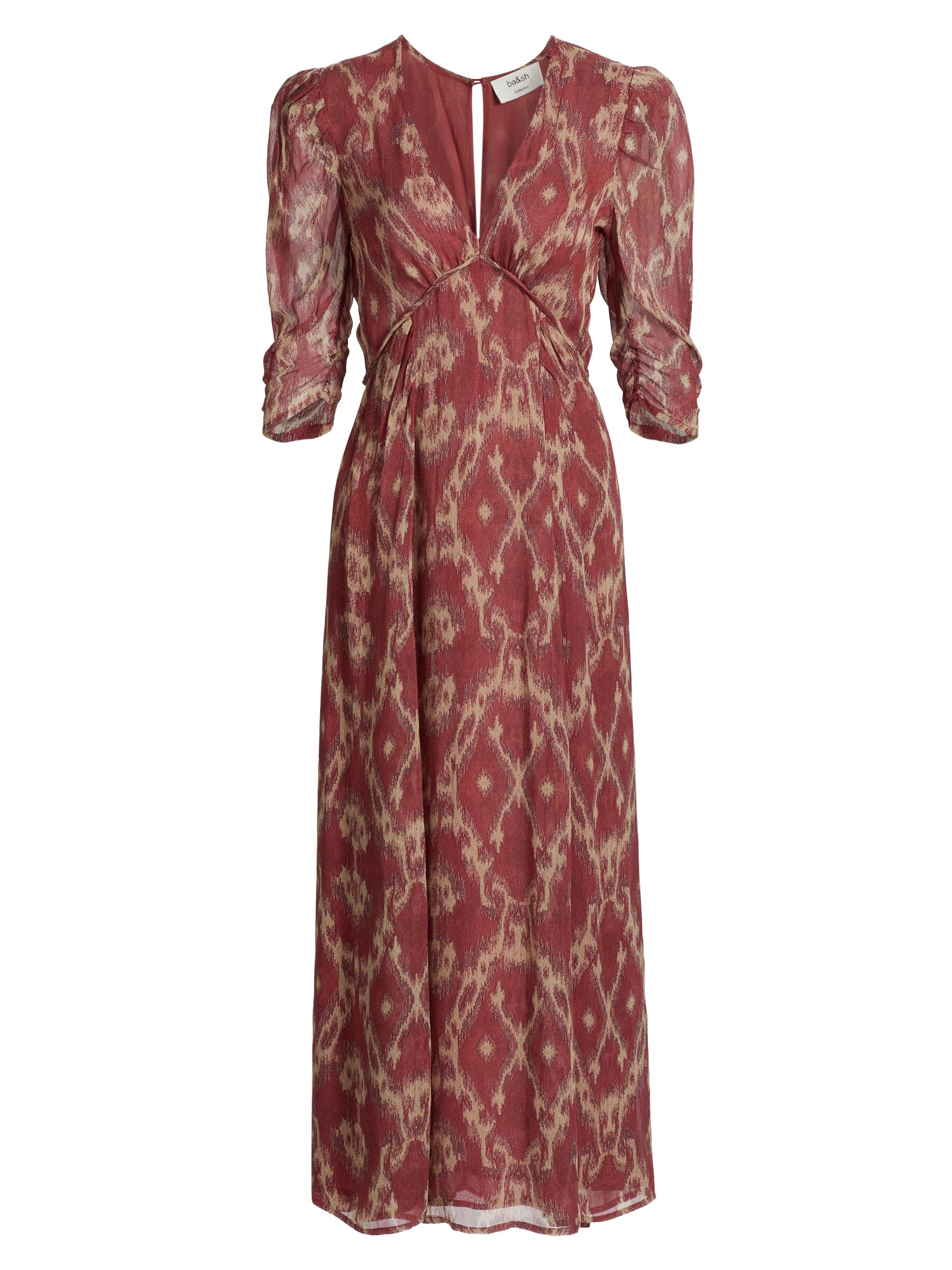 ba & sh Women's Matsa Ikat-Inspired Midi-Dress - Brique