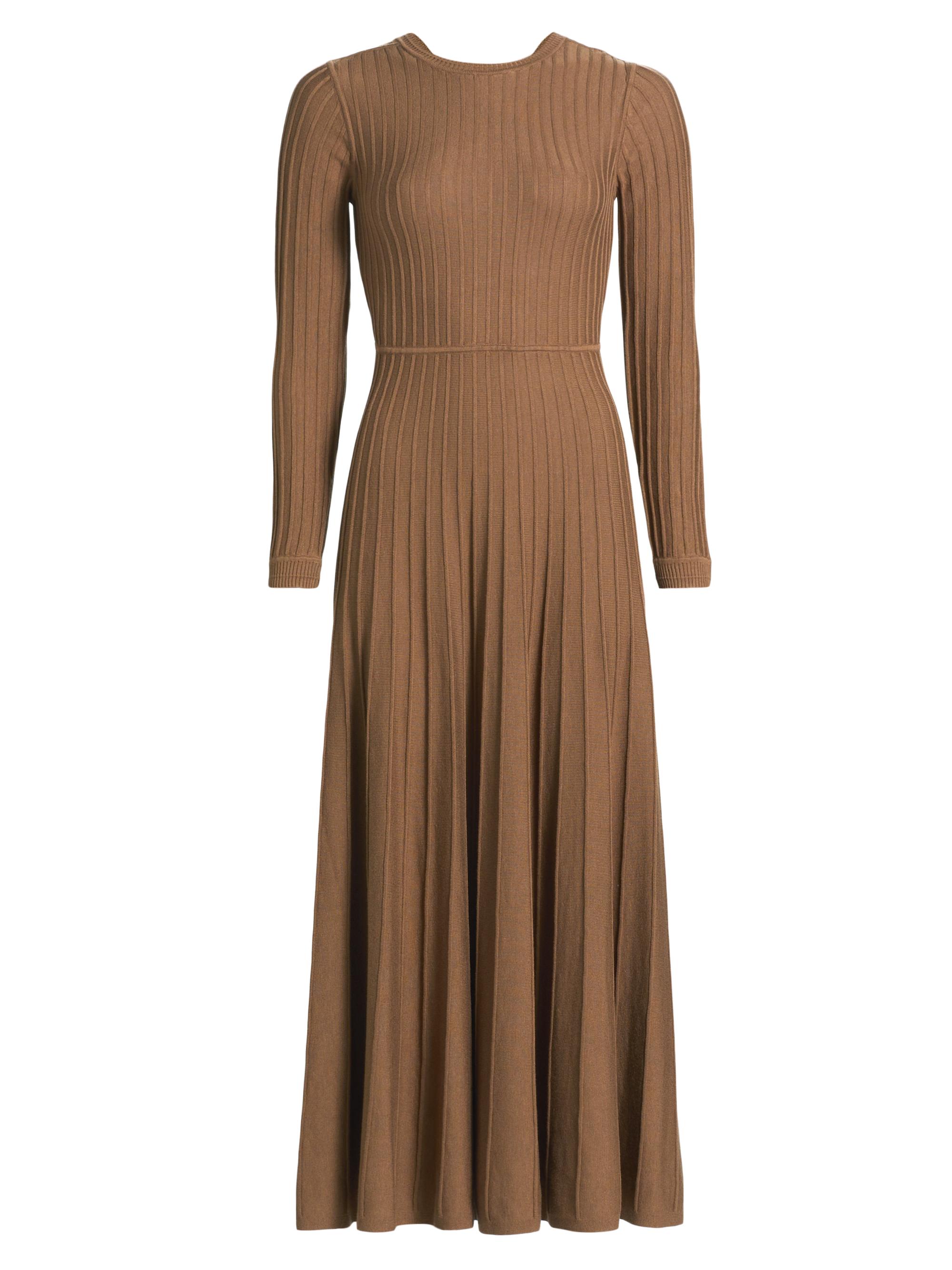 ba & sh Women's Jazia Rib-Knit Midi-Dress - Caramel
