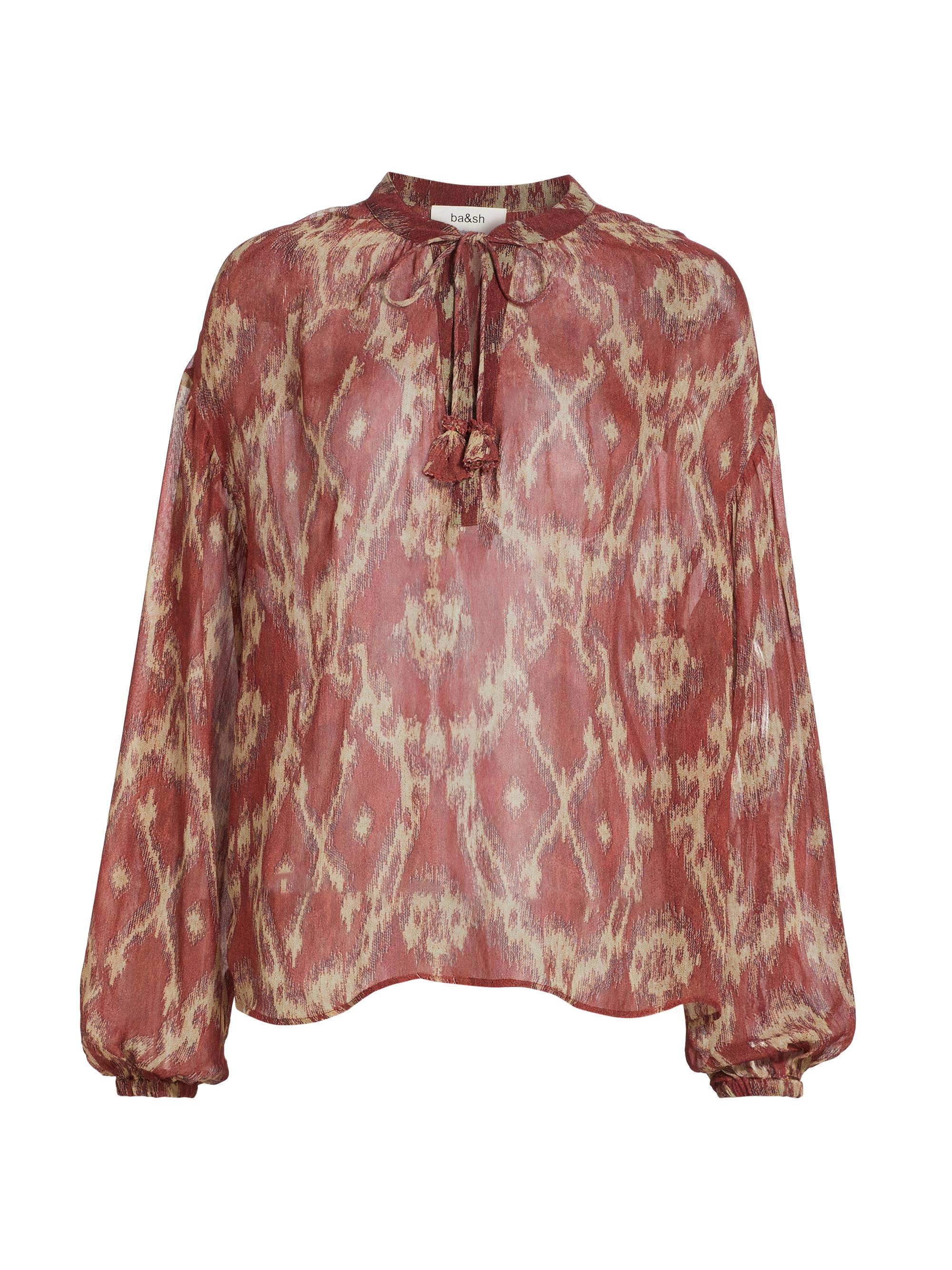 ba & sh Women's Menaelle Printed Tieneck Blouse - Brique