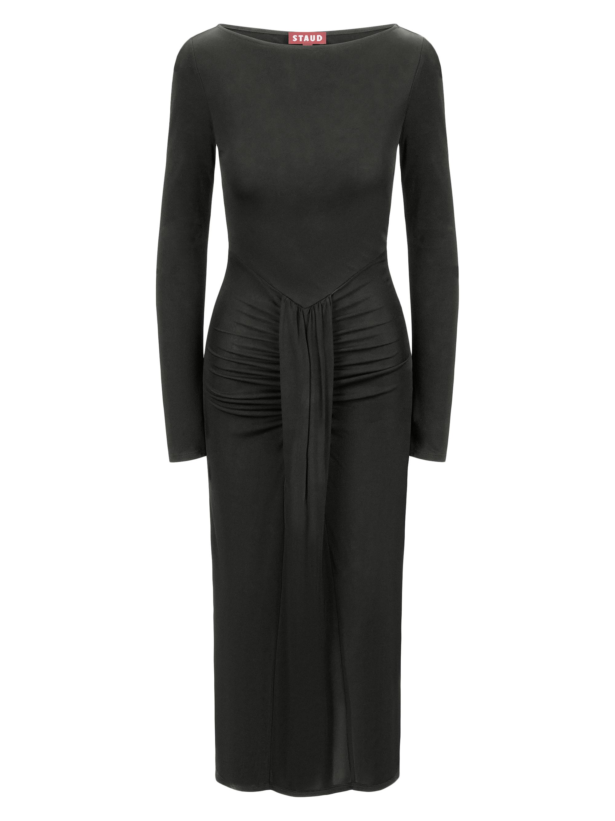 Staud Women's Gres Draped Midi-Dress - Black