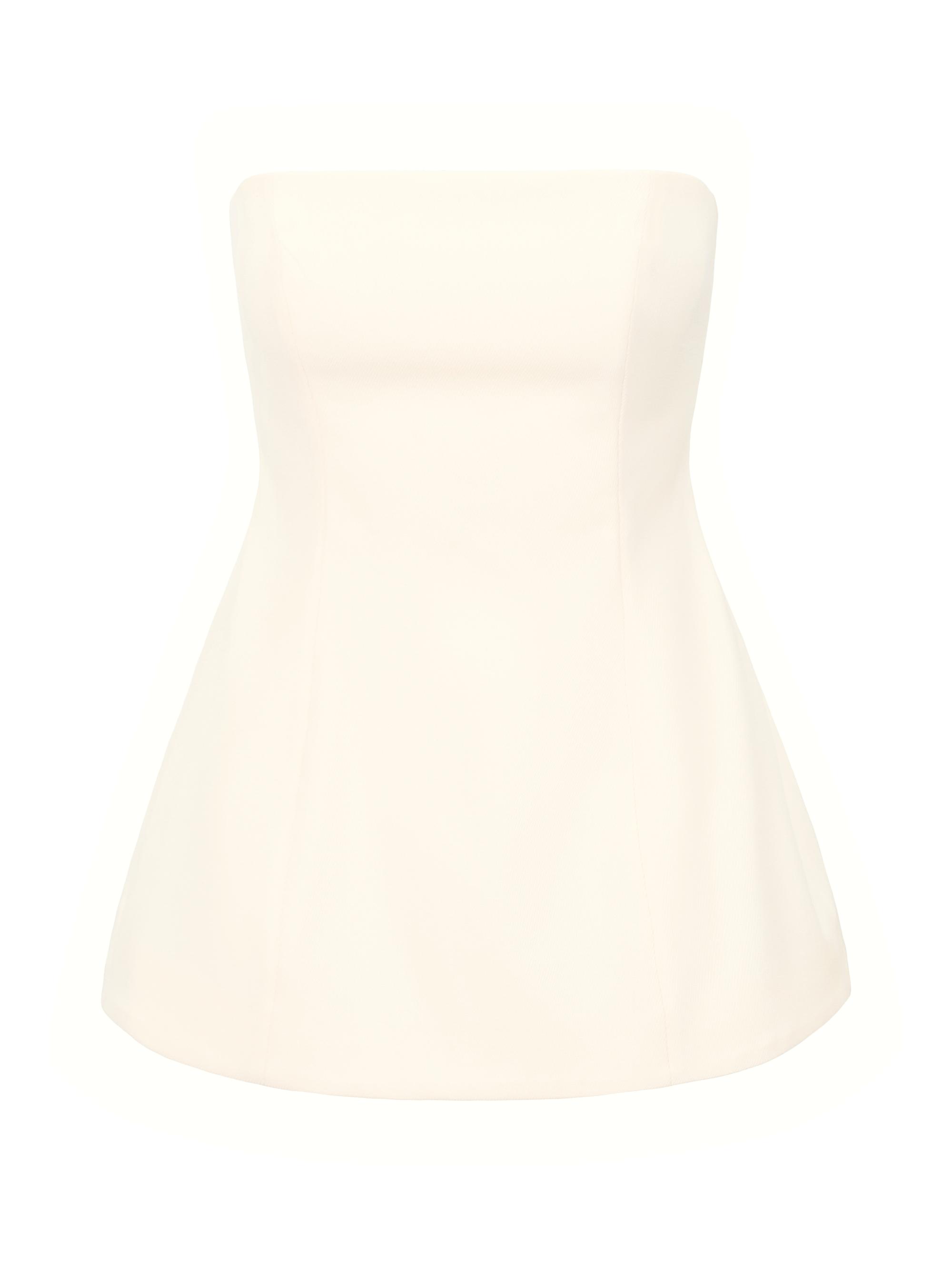 Staud Women's Silvia Strapless Peplum Top - Ecru