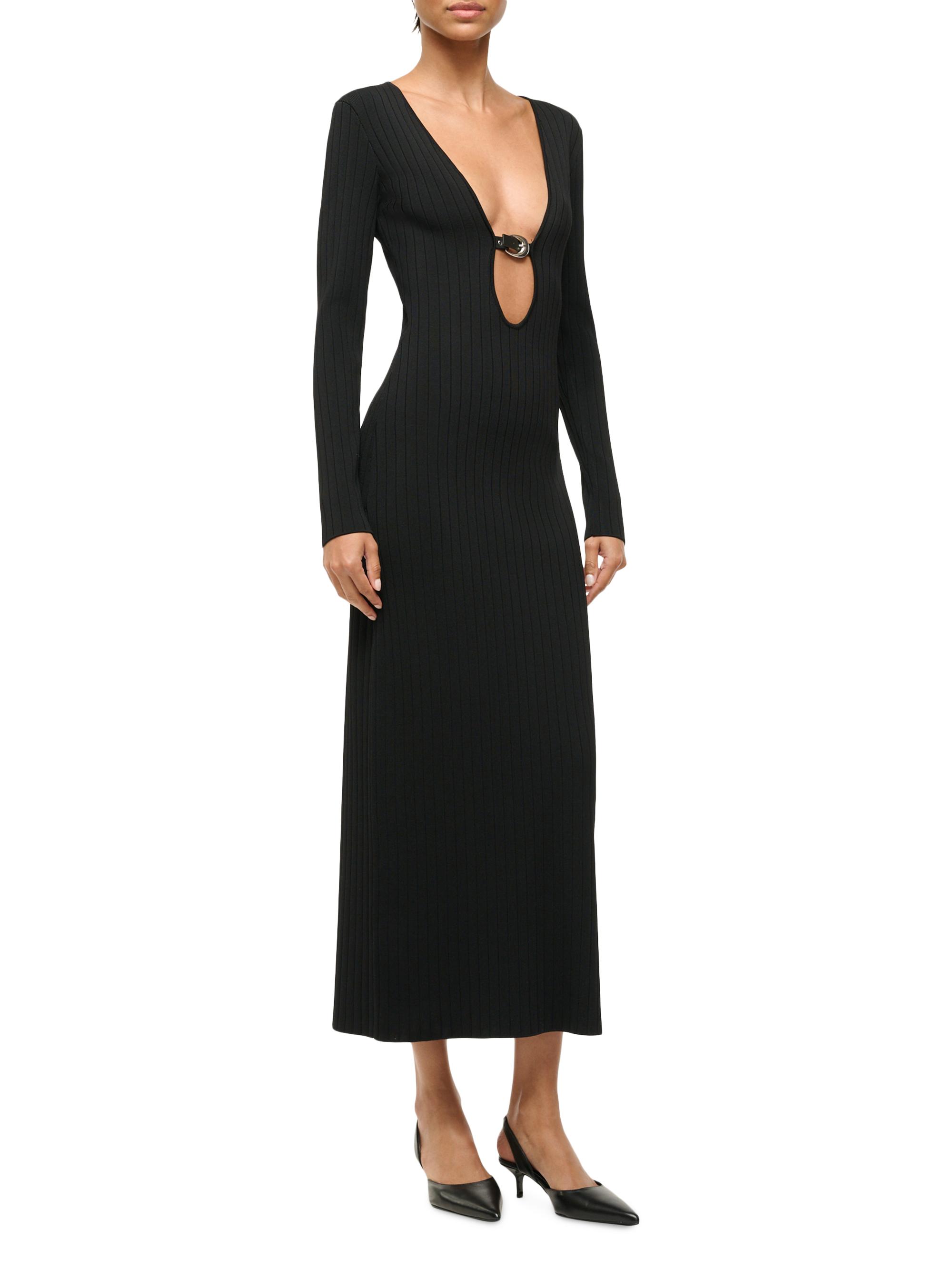 Staud Murphy Plunge Buckle Midi-Dress | Saks Fifth Avenue